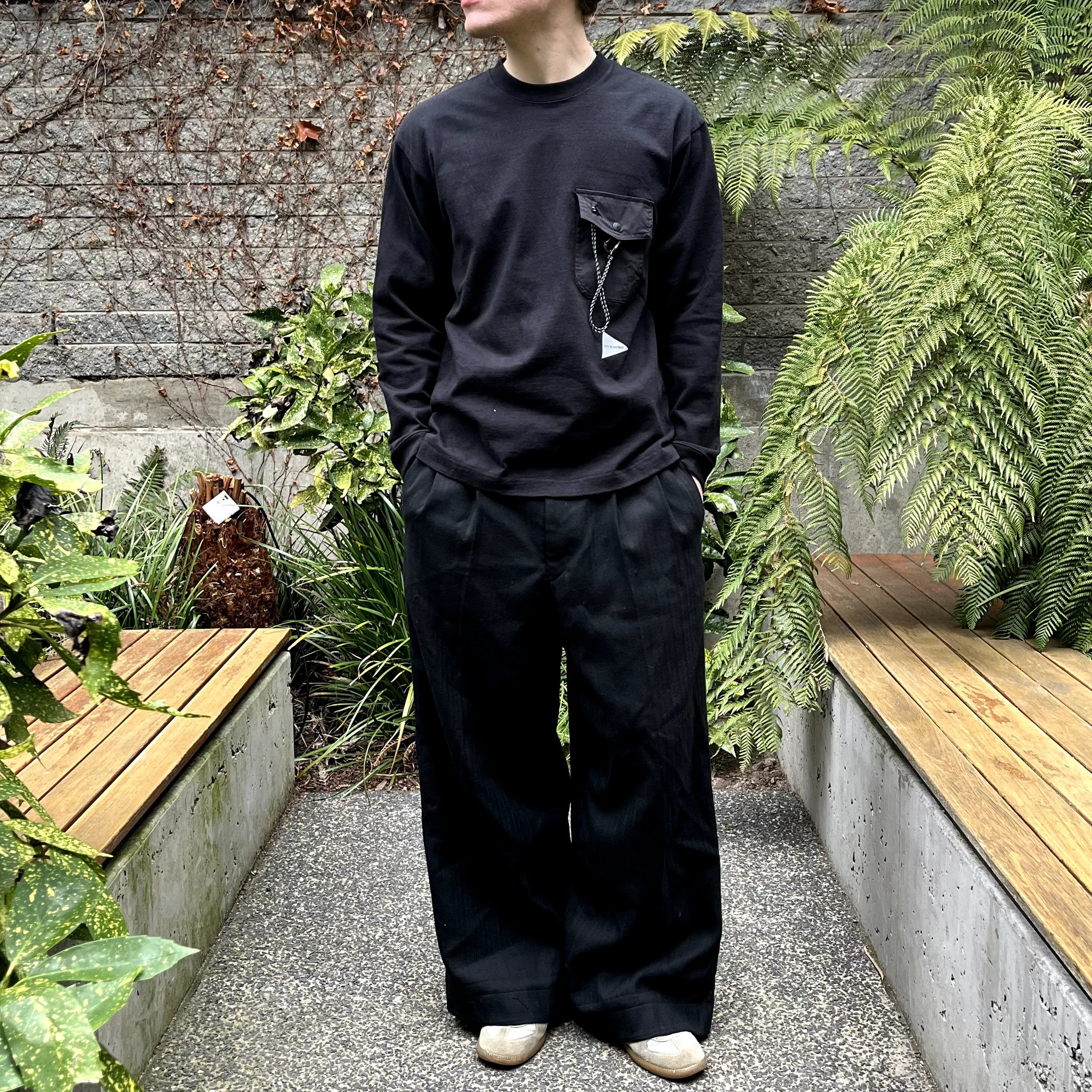 And Wander Heavyweight Long Sleeve Pocket Tee