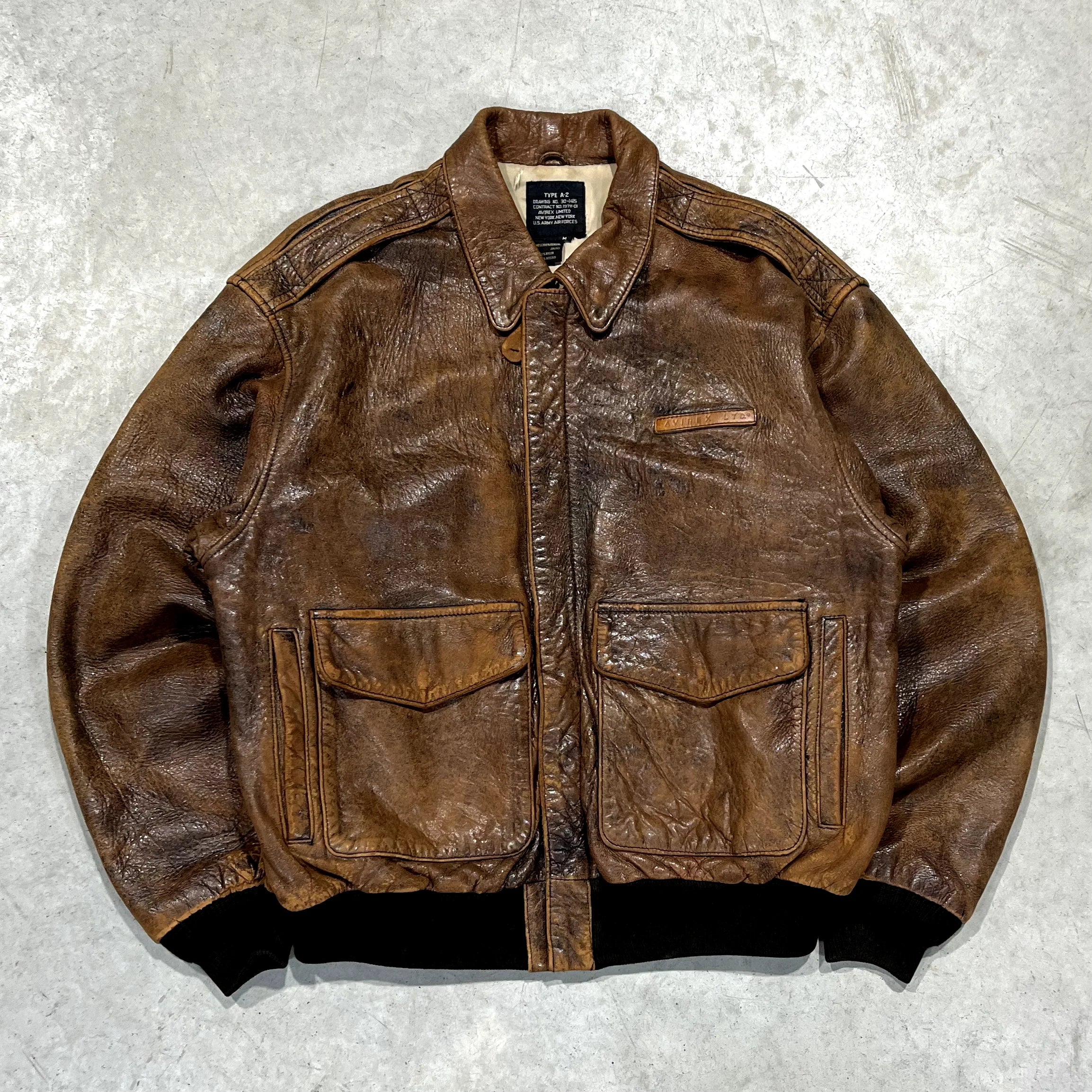 90s Avirex Leather Aviator Jacket