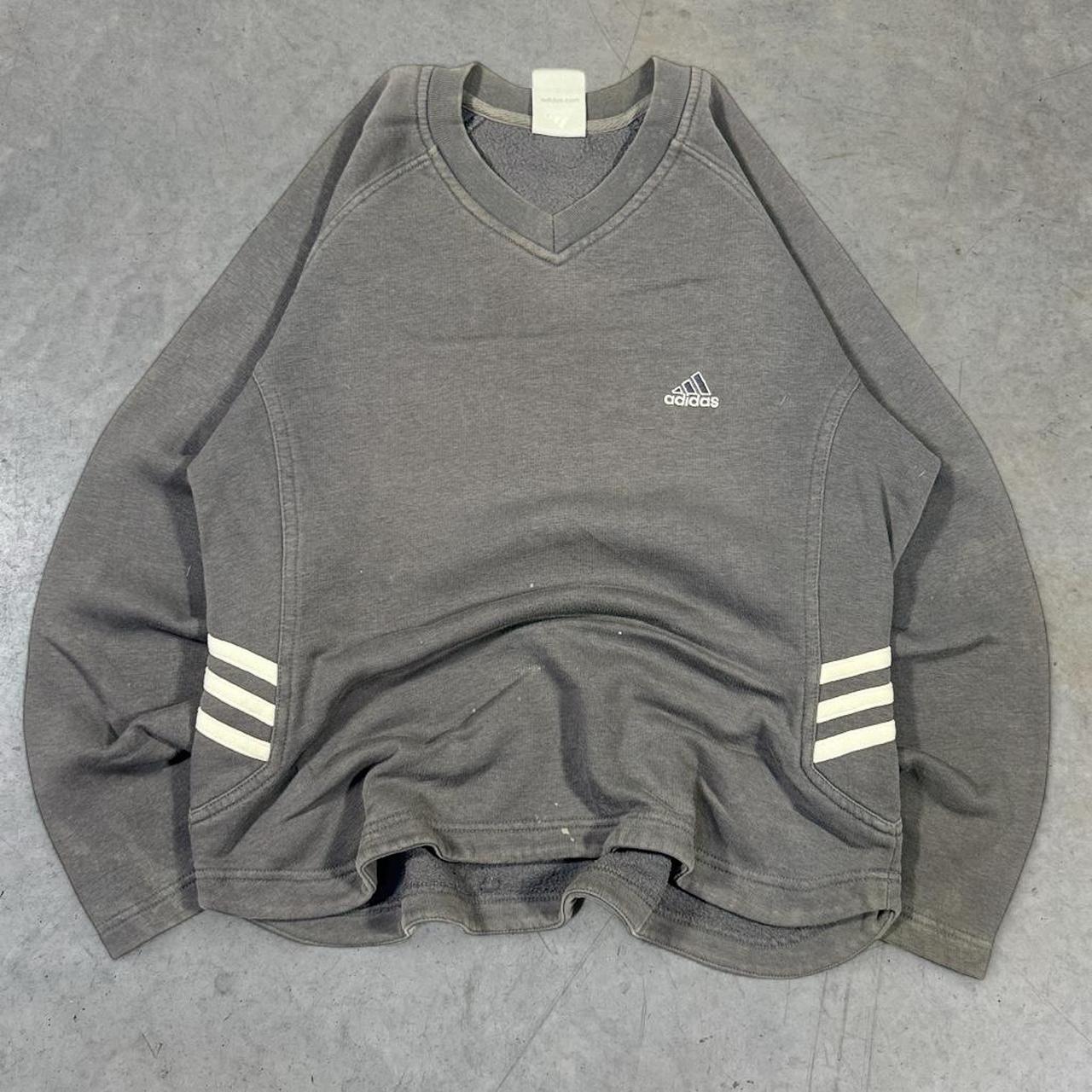 2000s Adidas V Neck Sweatshirt