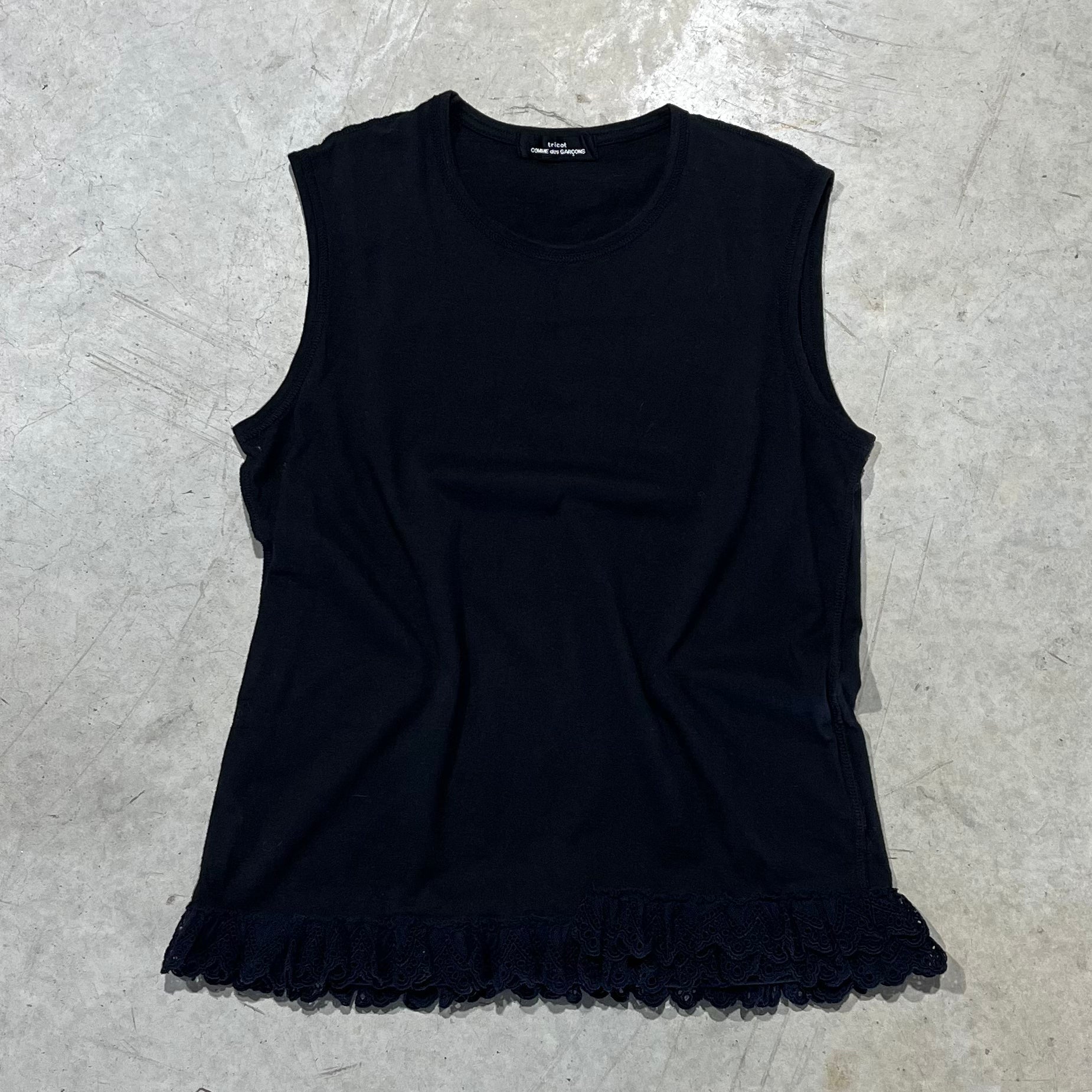 Tricot Comme Des Garcons Lace Trim Top