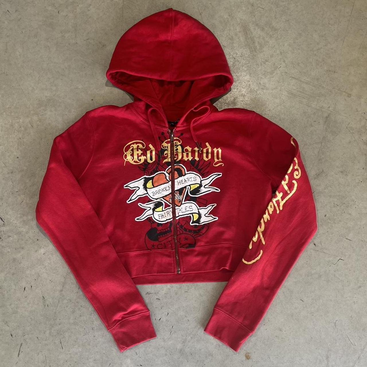 2000s Ed Hardy Graphic Hoodie Zip Up
