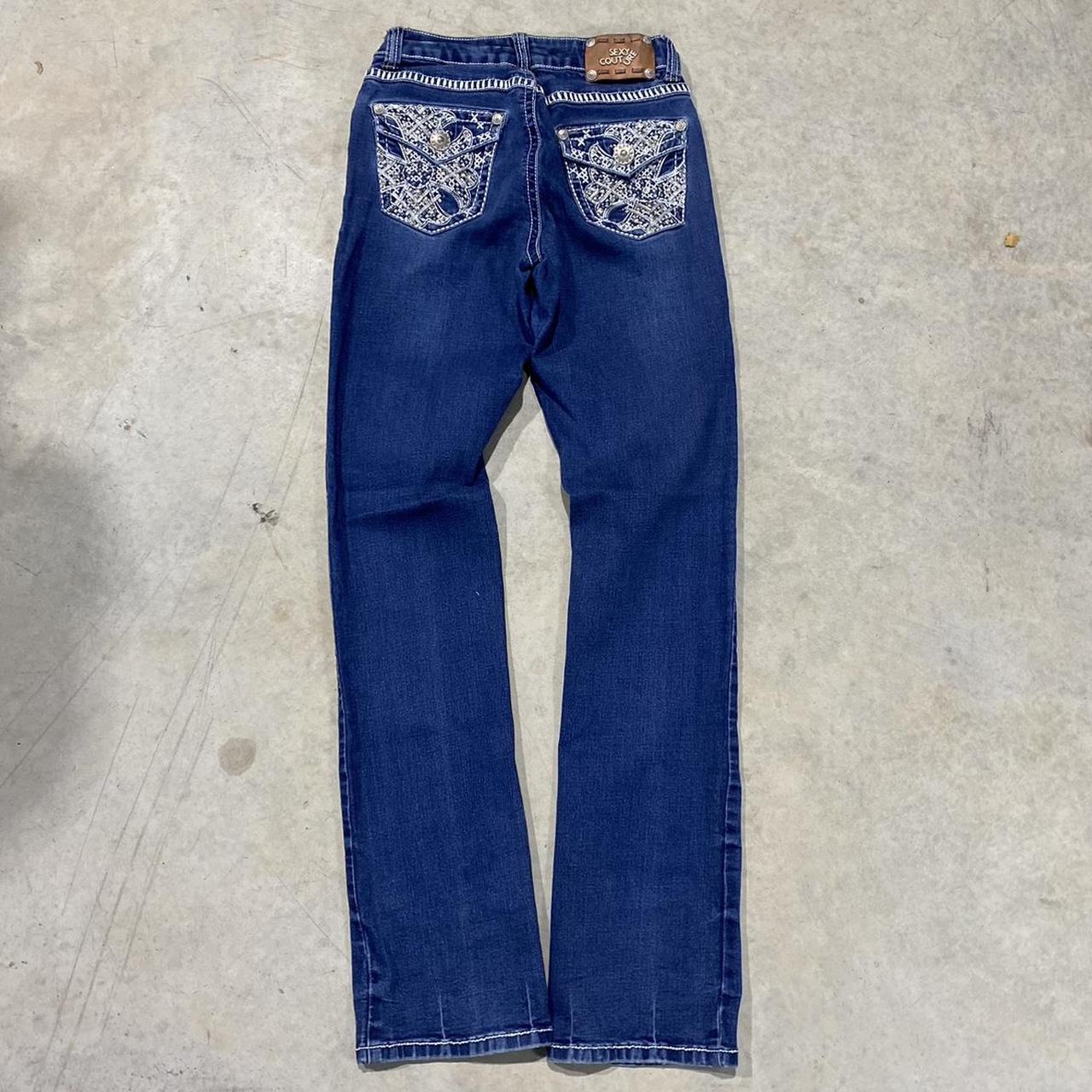 2000s Sexy Couture Embroidered Jeans