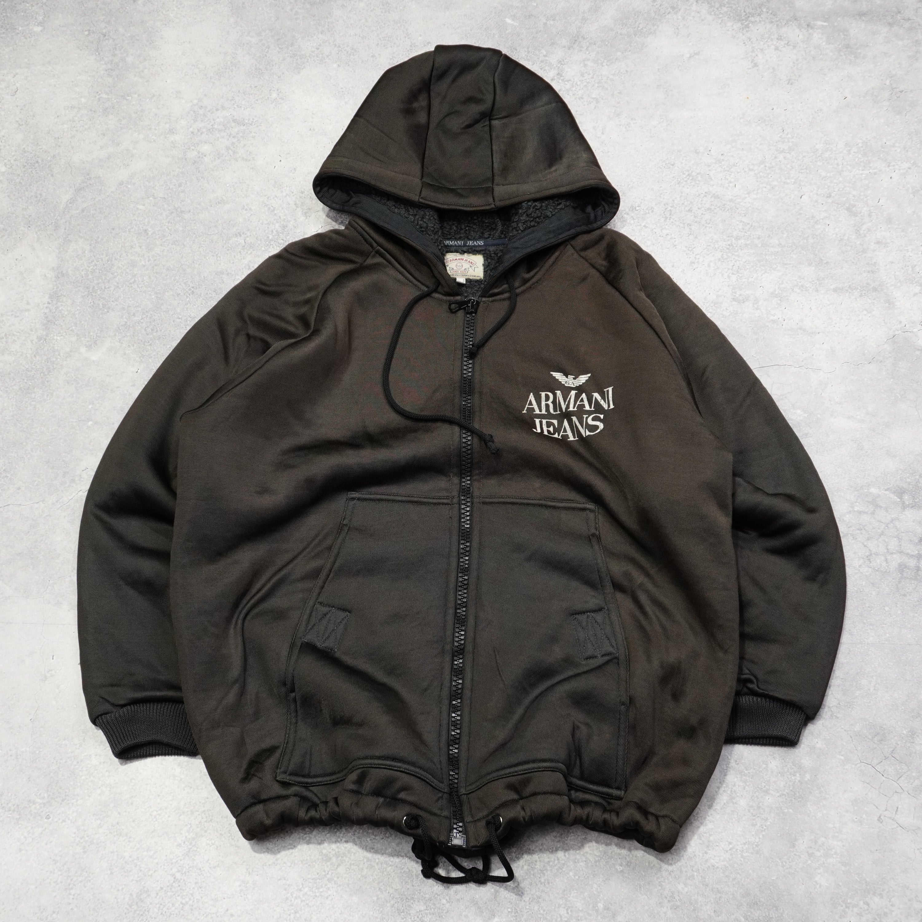 2000s Armani Jeans Fleece Lined Hoodie