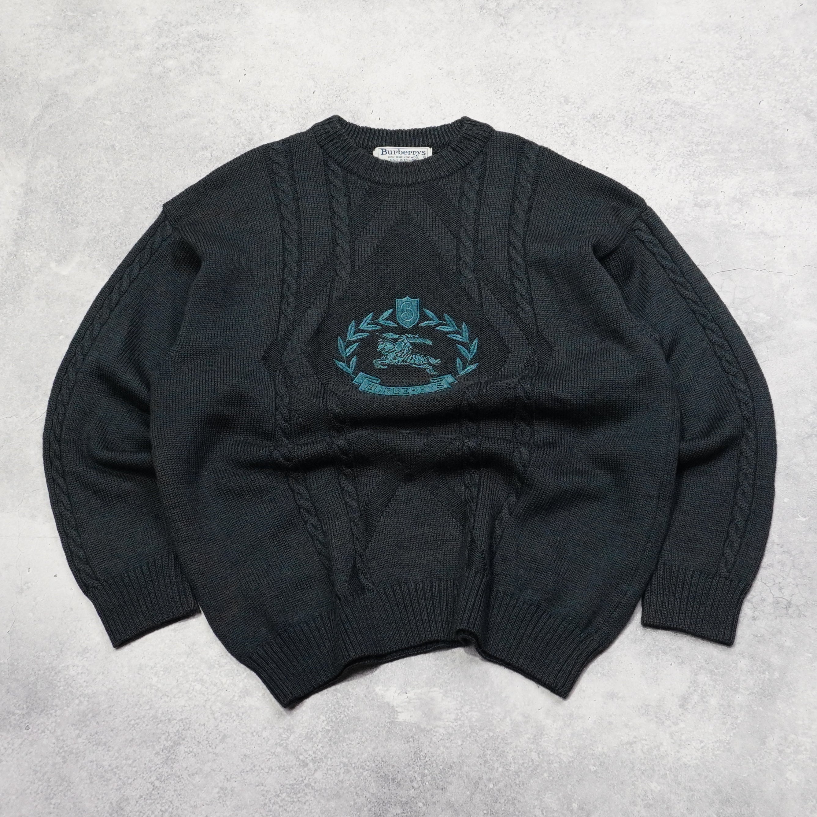 90s Burberrys Embroidered Knit