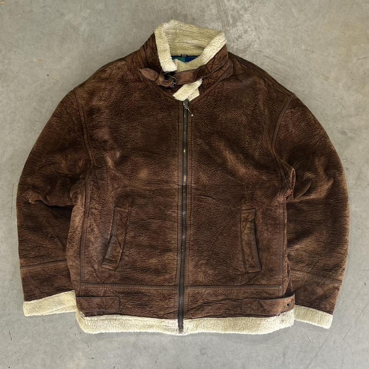 90s Sherpa Lined Leather Jacket