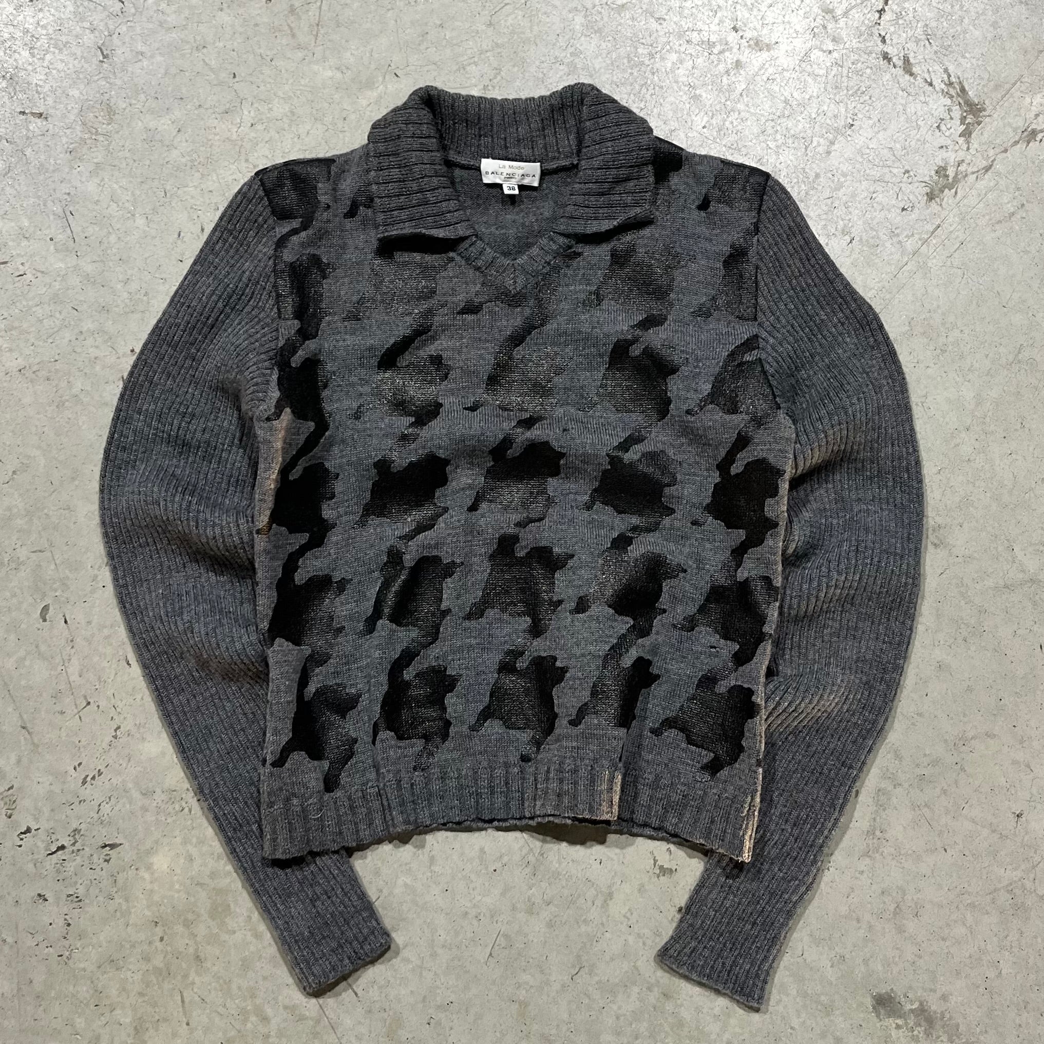 Balenciaga Graphic Cutout Knit Sweater