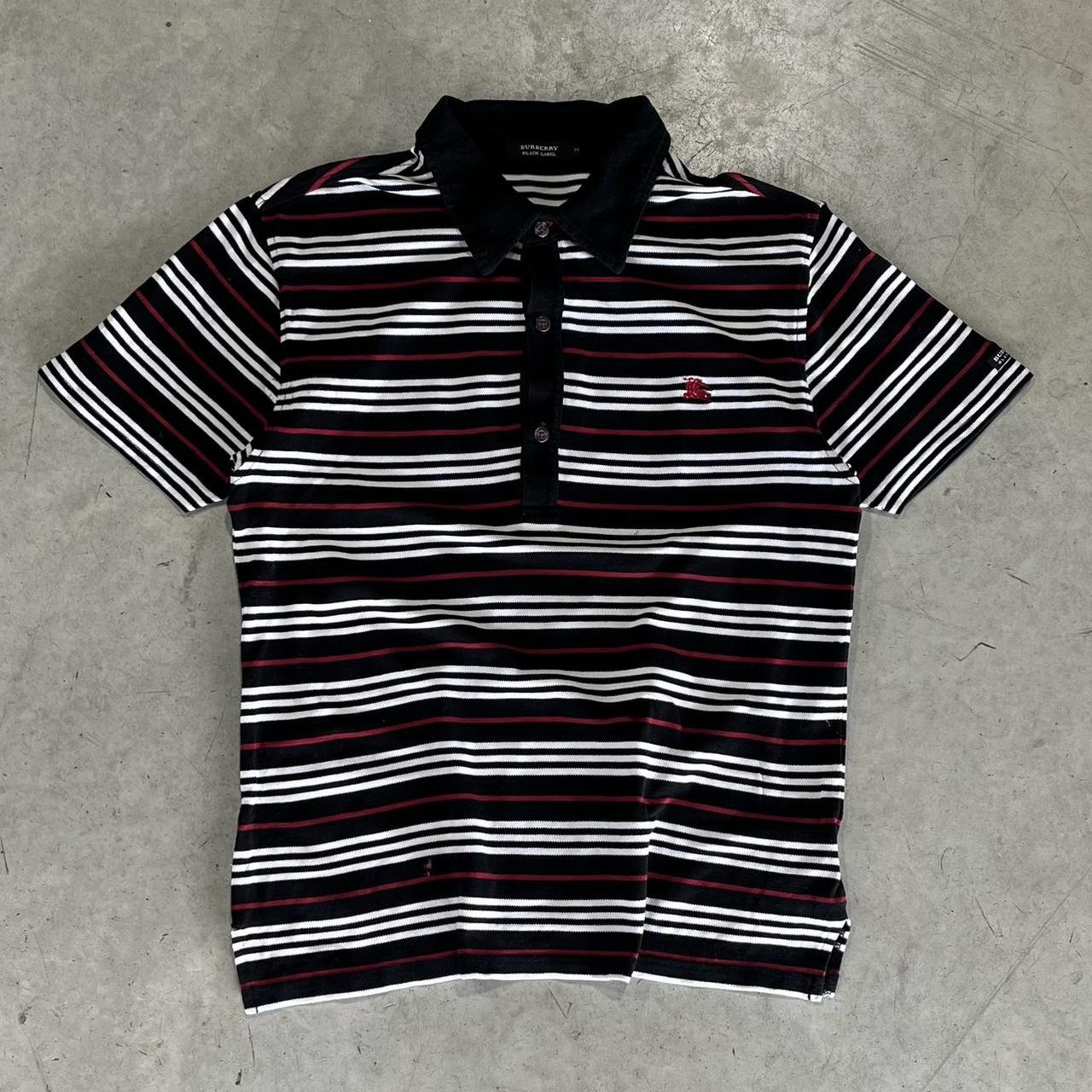 90s Burberry Striped Polo Tee