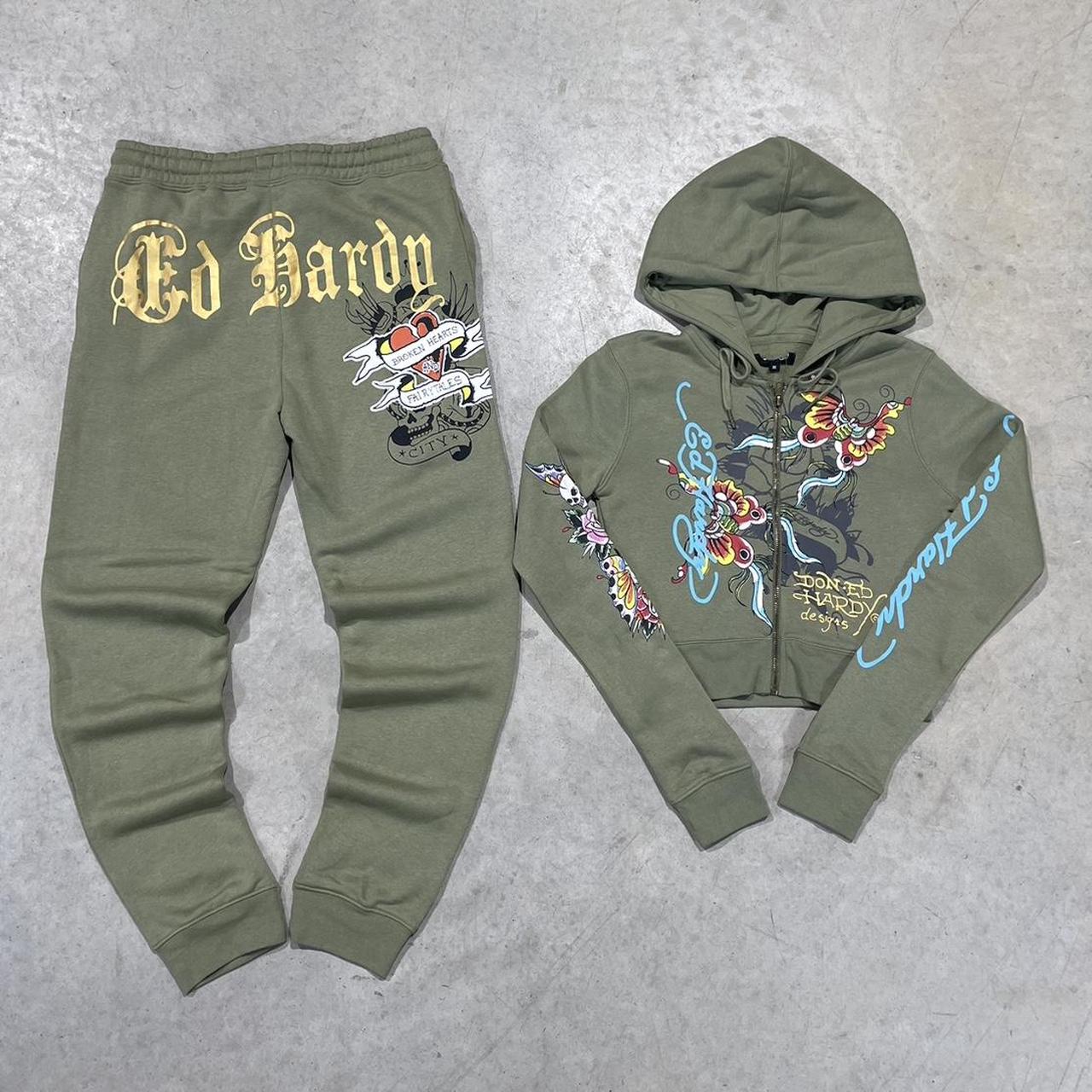 2000s Ed Hardy Graphic Hoodie Crop