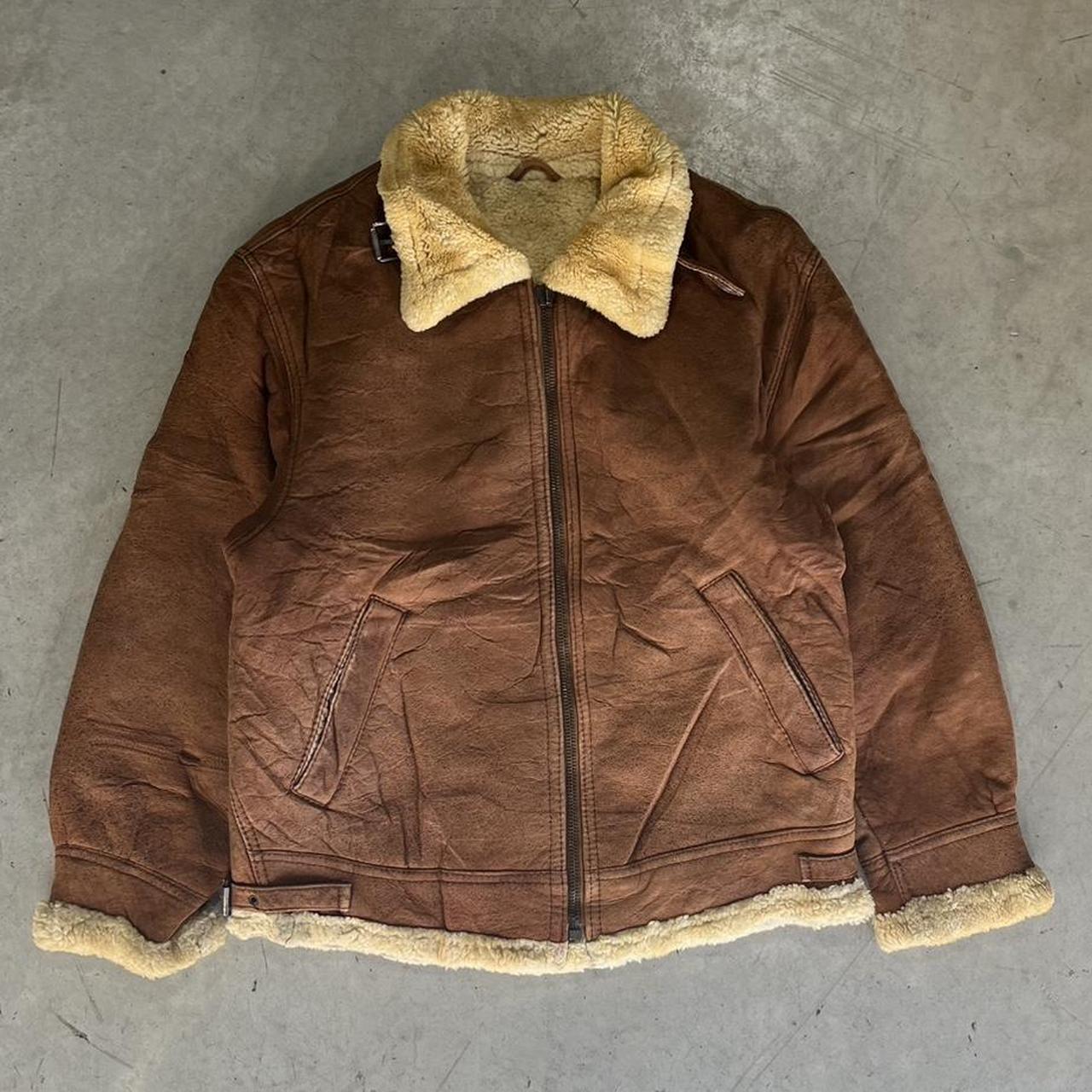 90s Faux Fur Leather Jacket