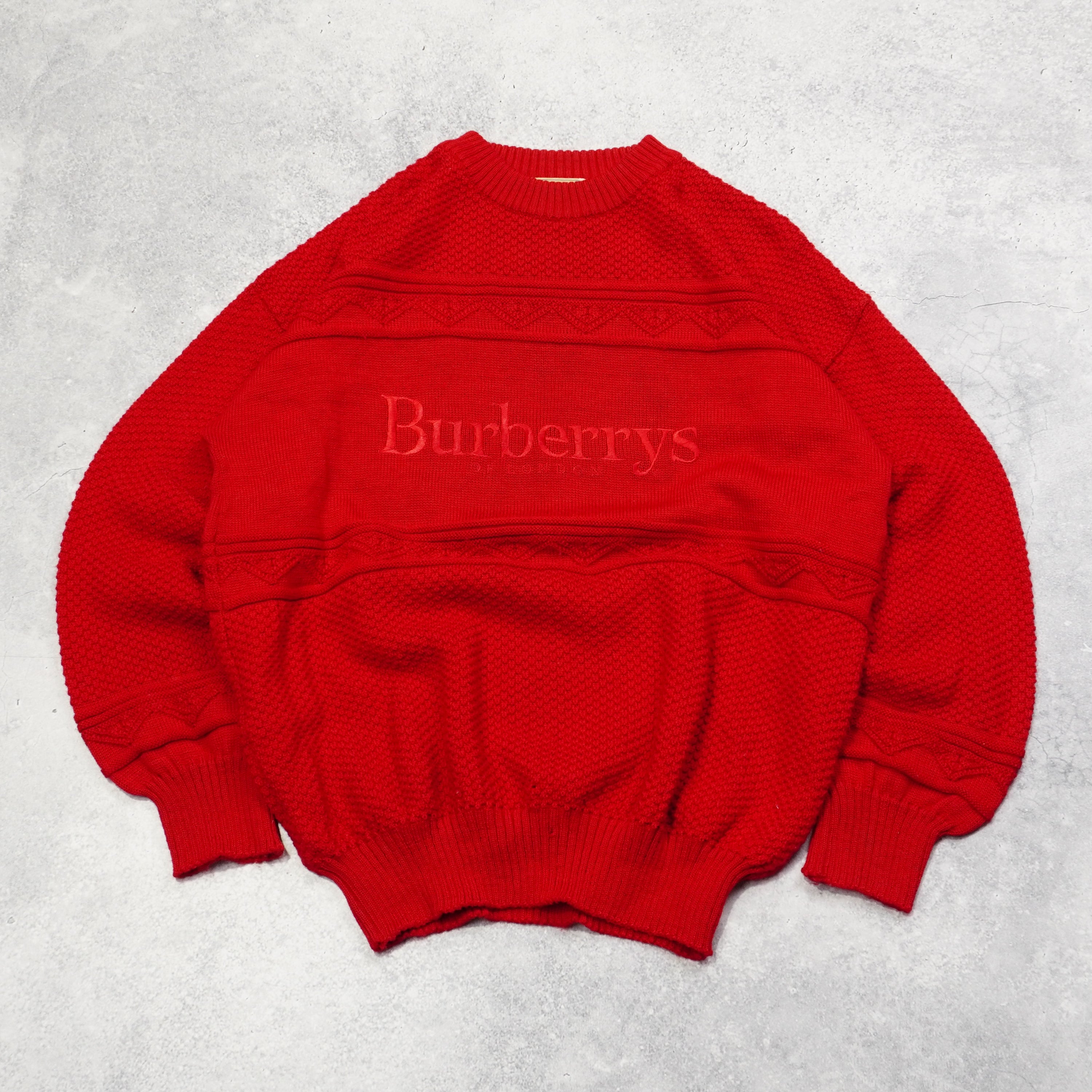 90s Burberrys Embroidered Logo Knit