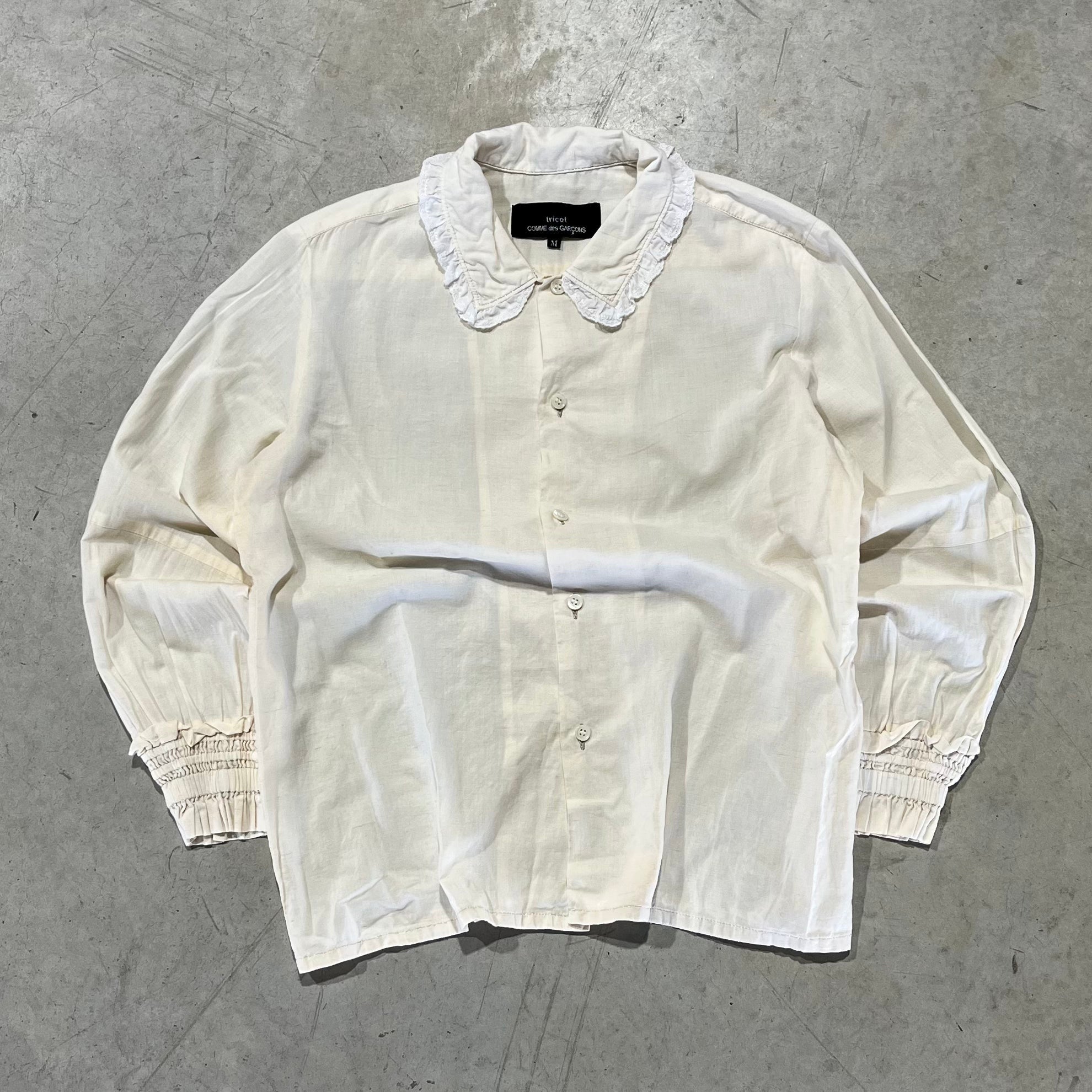 Tricot Comme Des Garcons Ruffled Collar Button Up