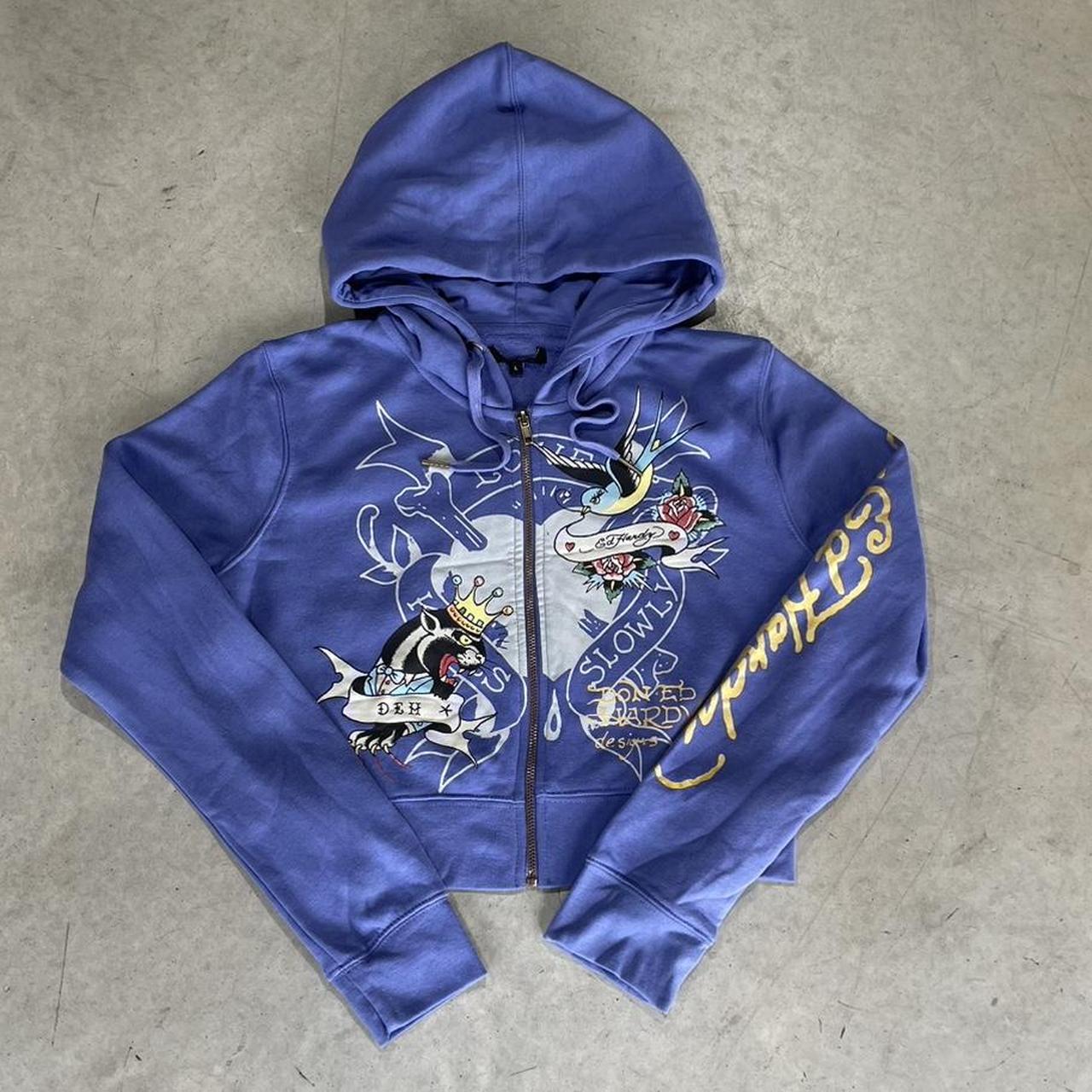 2000s Ed Hardy Graphic Hoodie Zip Up