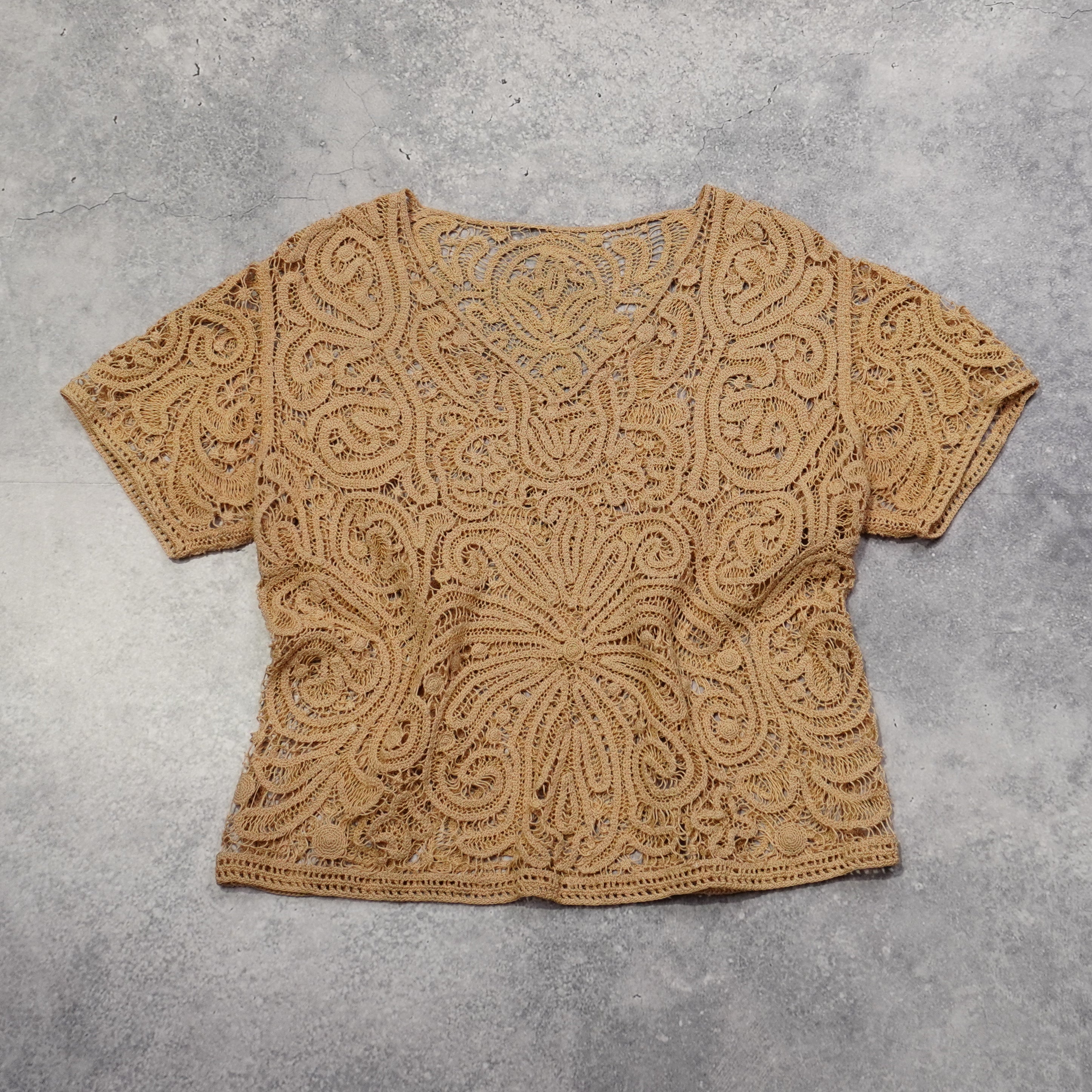 2000s Crochet V-Neck Top