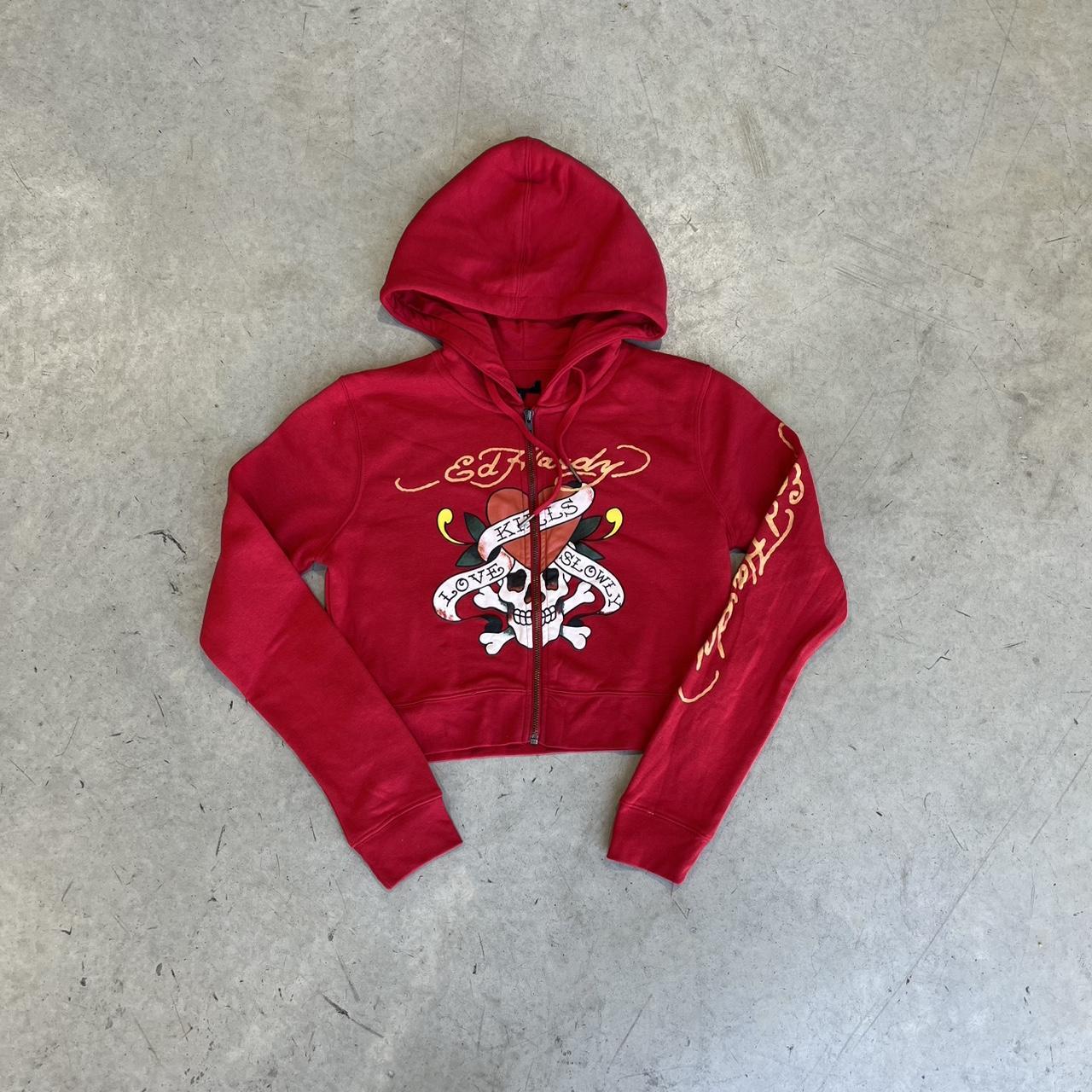 2000s Ed Hardy Graphic Hoodie Crop