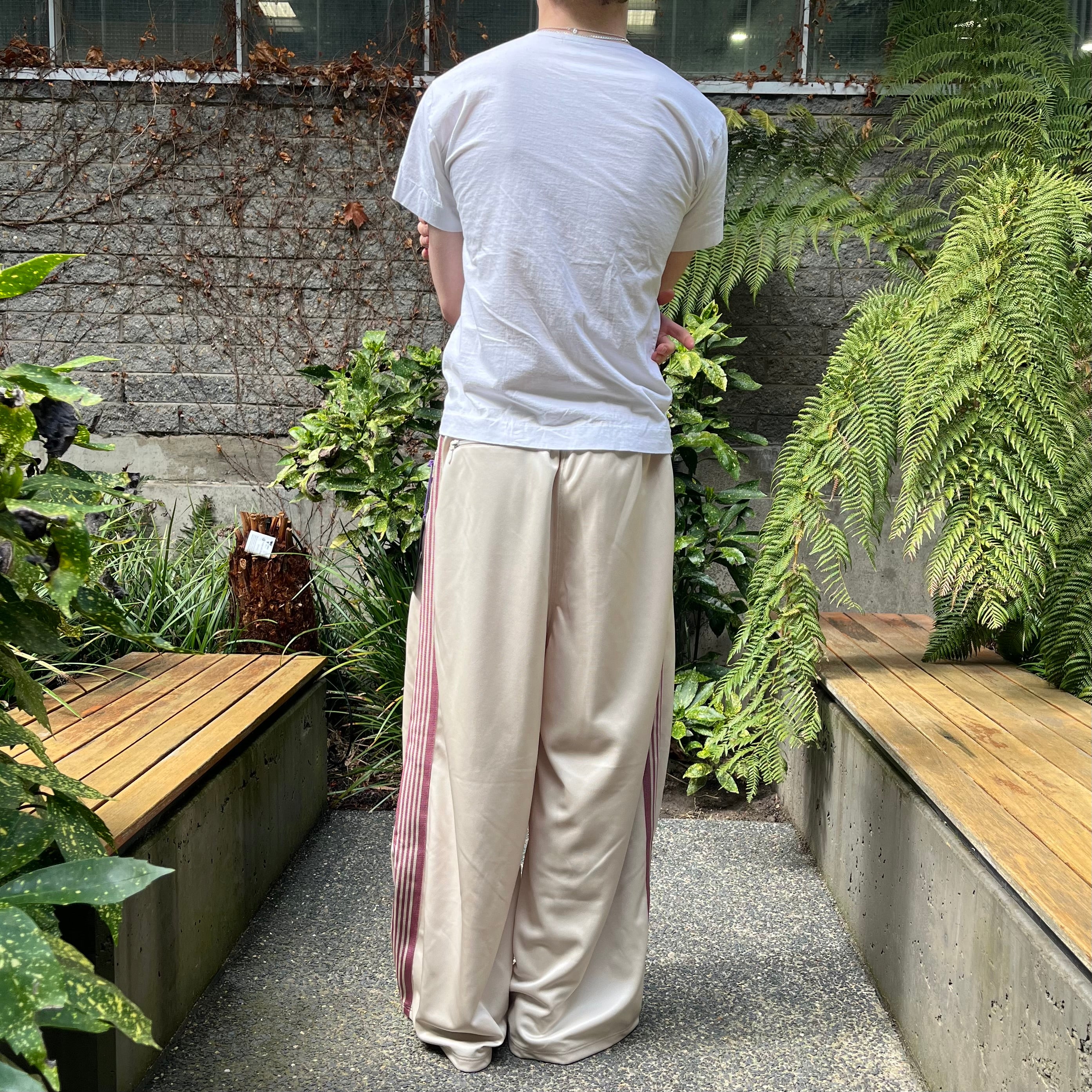 NWT Needles HD Trackpants - Cream/Pink