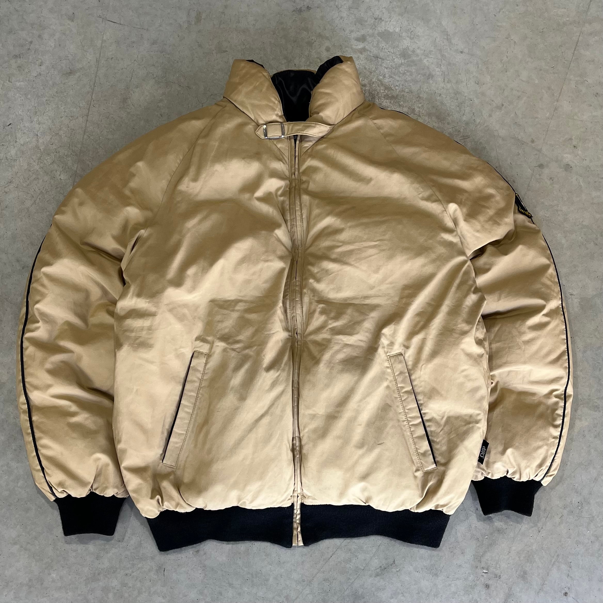 80s/90s Moncler Reversible Down Puffer Jacket - Yellow/Navy