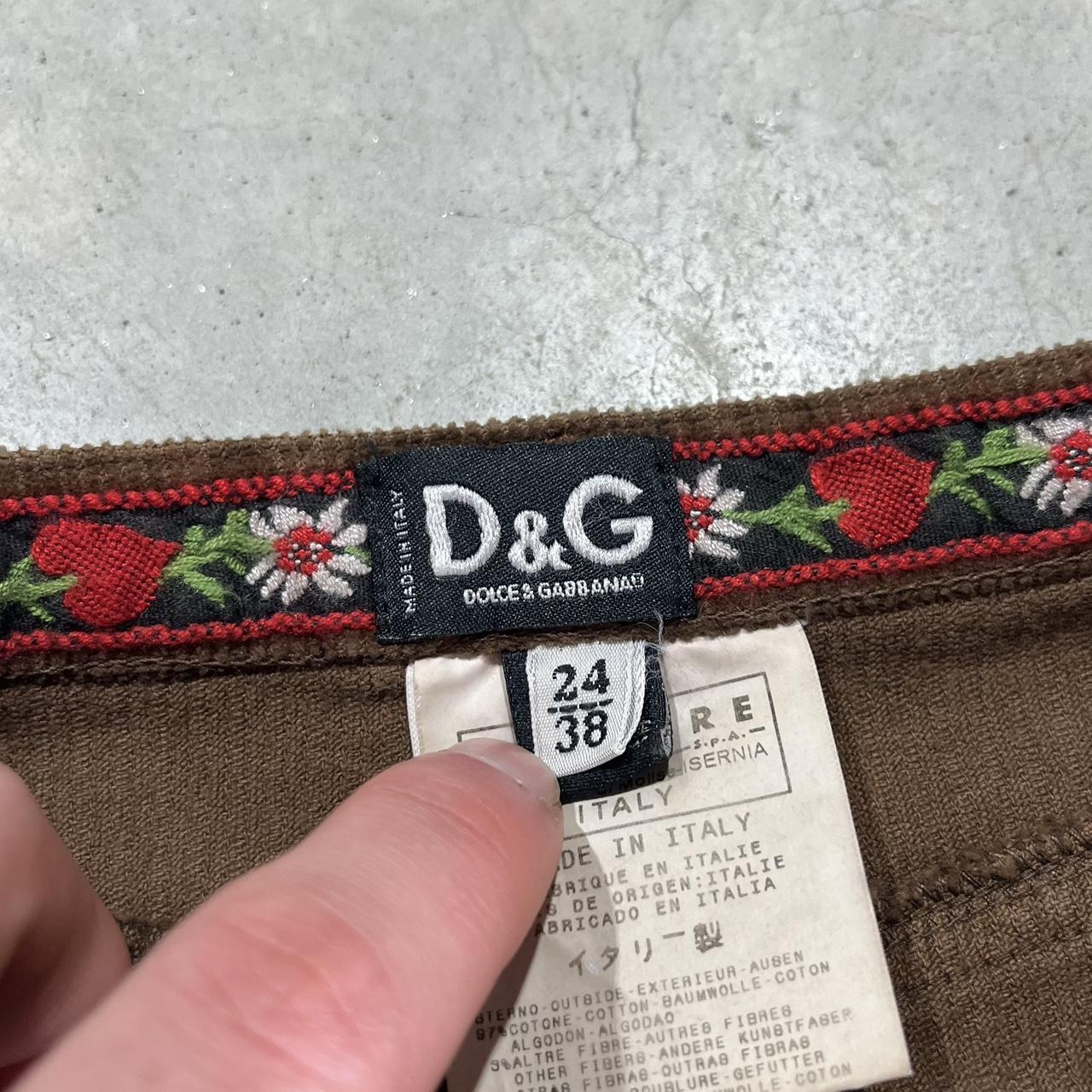 2000s Dolce & Gabanna Corduroy Distressed Skirt