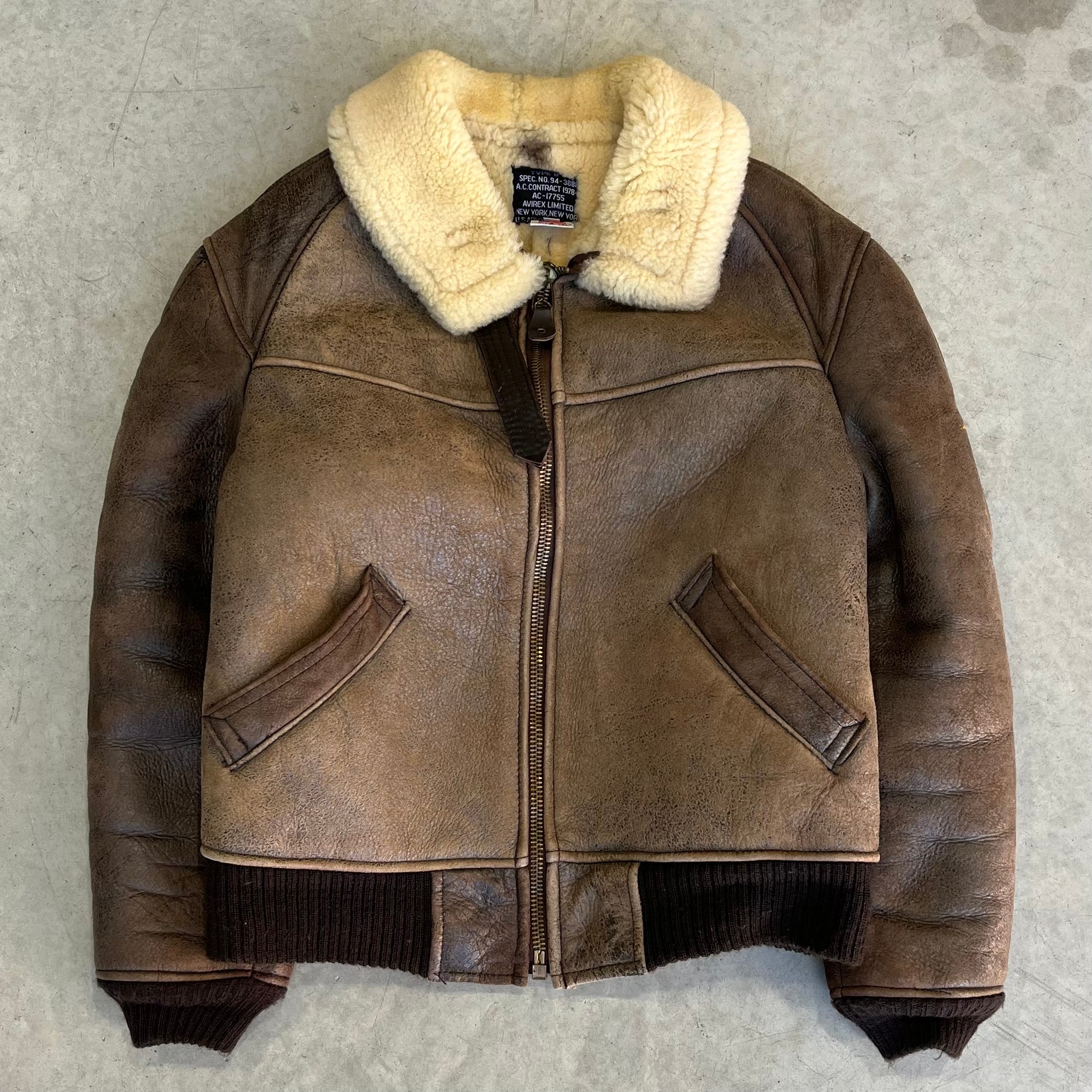 90s Avirex Sheepskin B-6 Leather Jacket