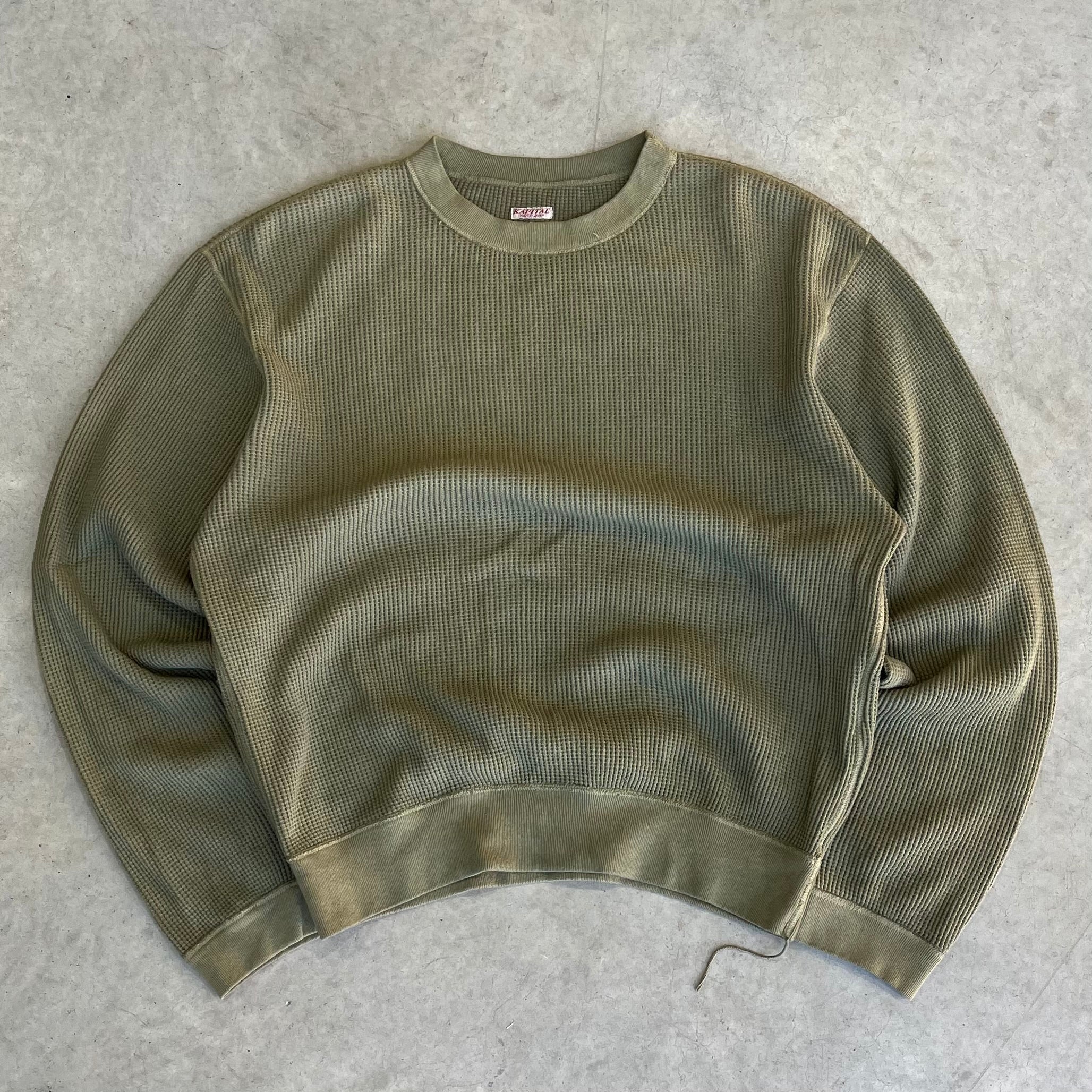Kapital Waffle Knit Crewneck Sweatshirt