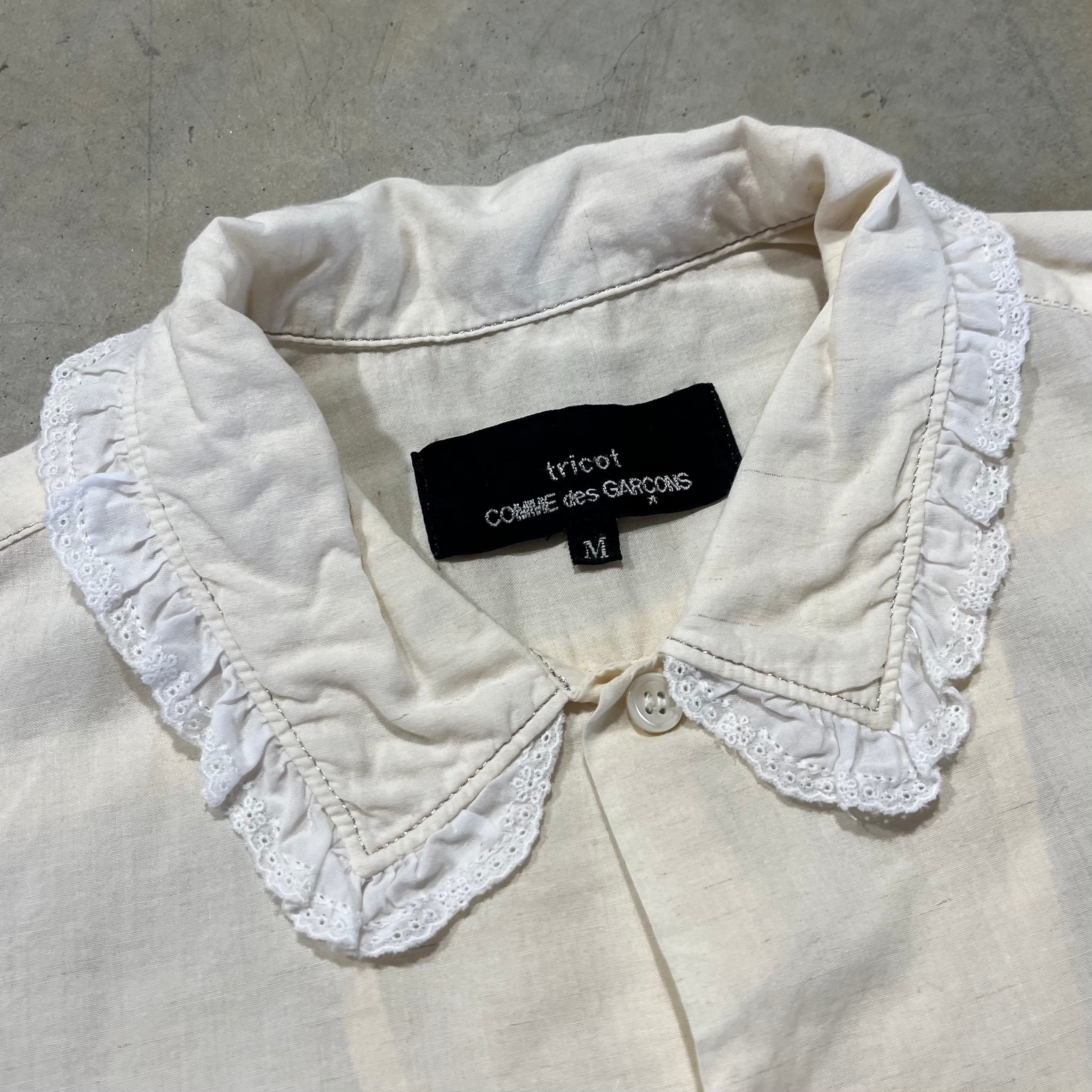 Tricot Comme Des Garcons Ruffled Collar Button Up