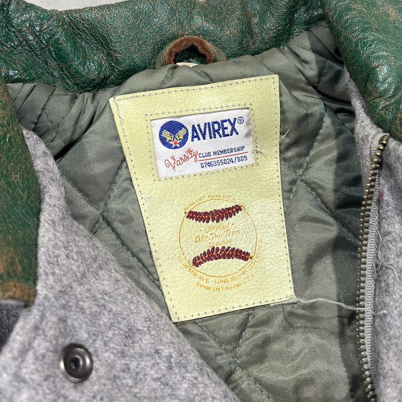 90s Avirex Embroidered Leather Varsity Jacket