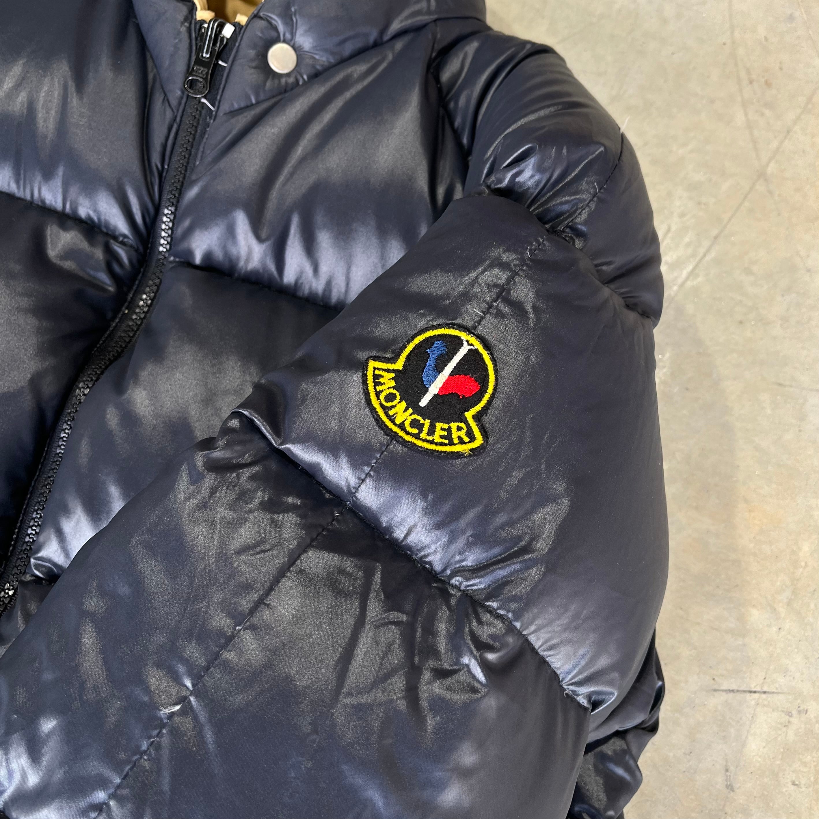 80s/90s Moncler Reversible Down Puffer Jacket - Yellow/Navy