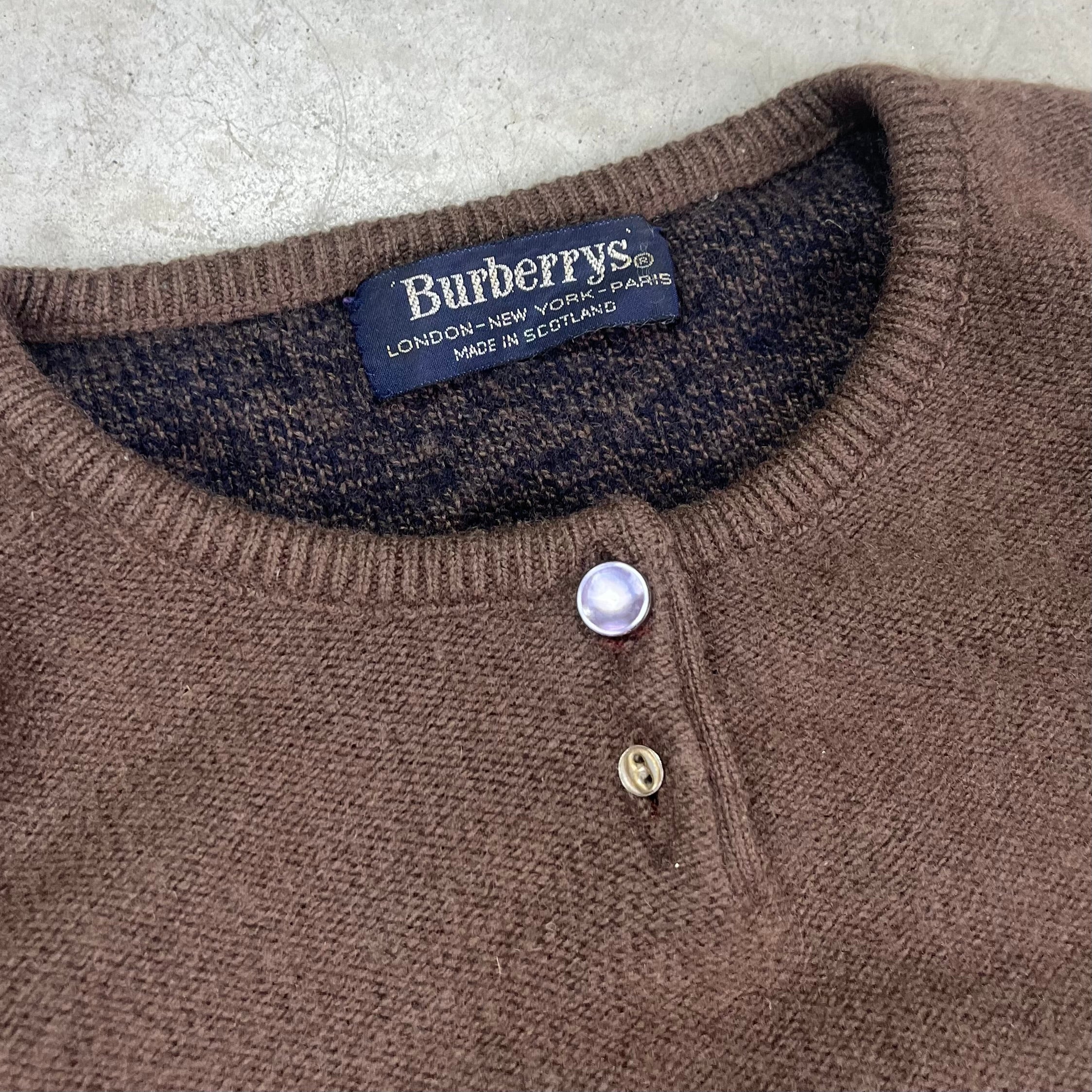 70s/80s Burberry Handmade Cashmere Intarsia Sweater