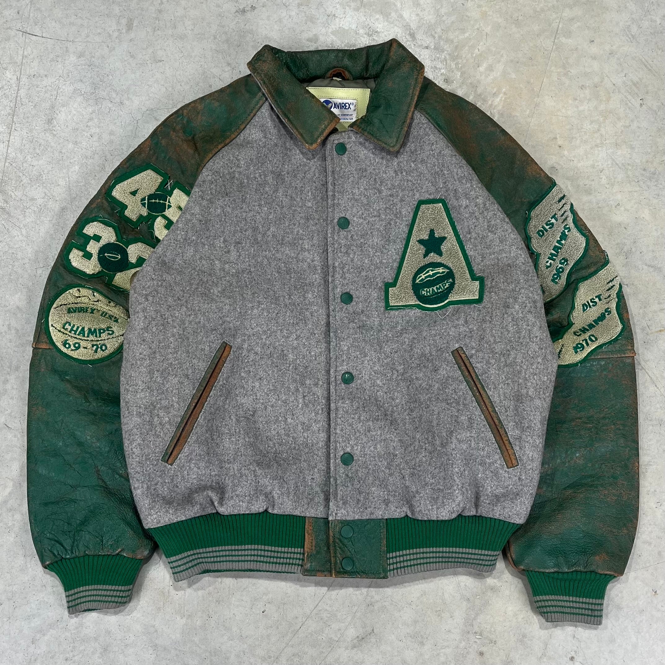 90s Avirex Varsity Leather Jacket