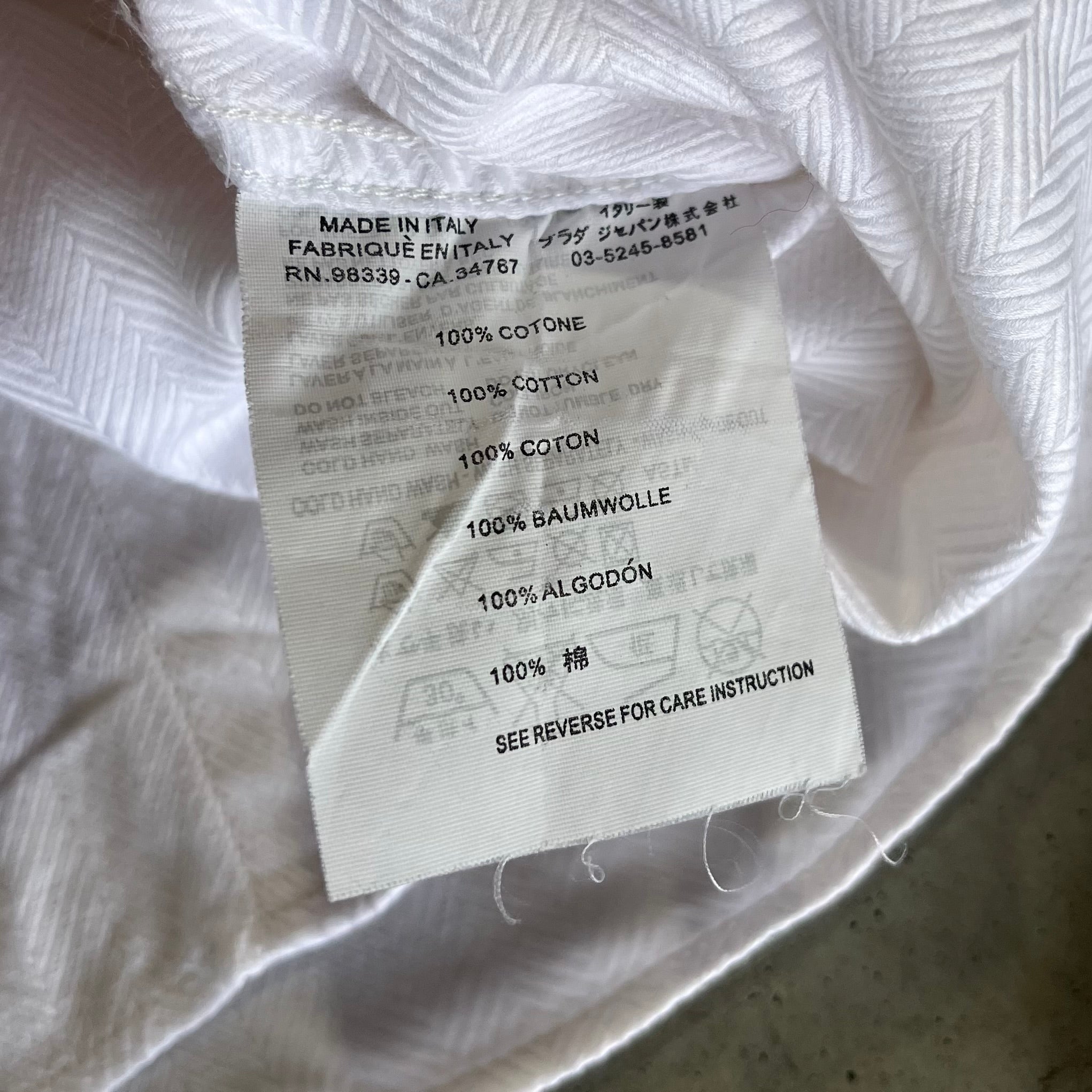 Prada Patterned Long Sleeve Button Up Shirt