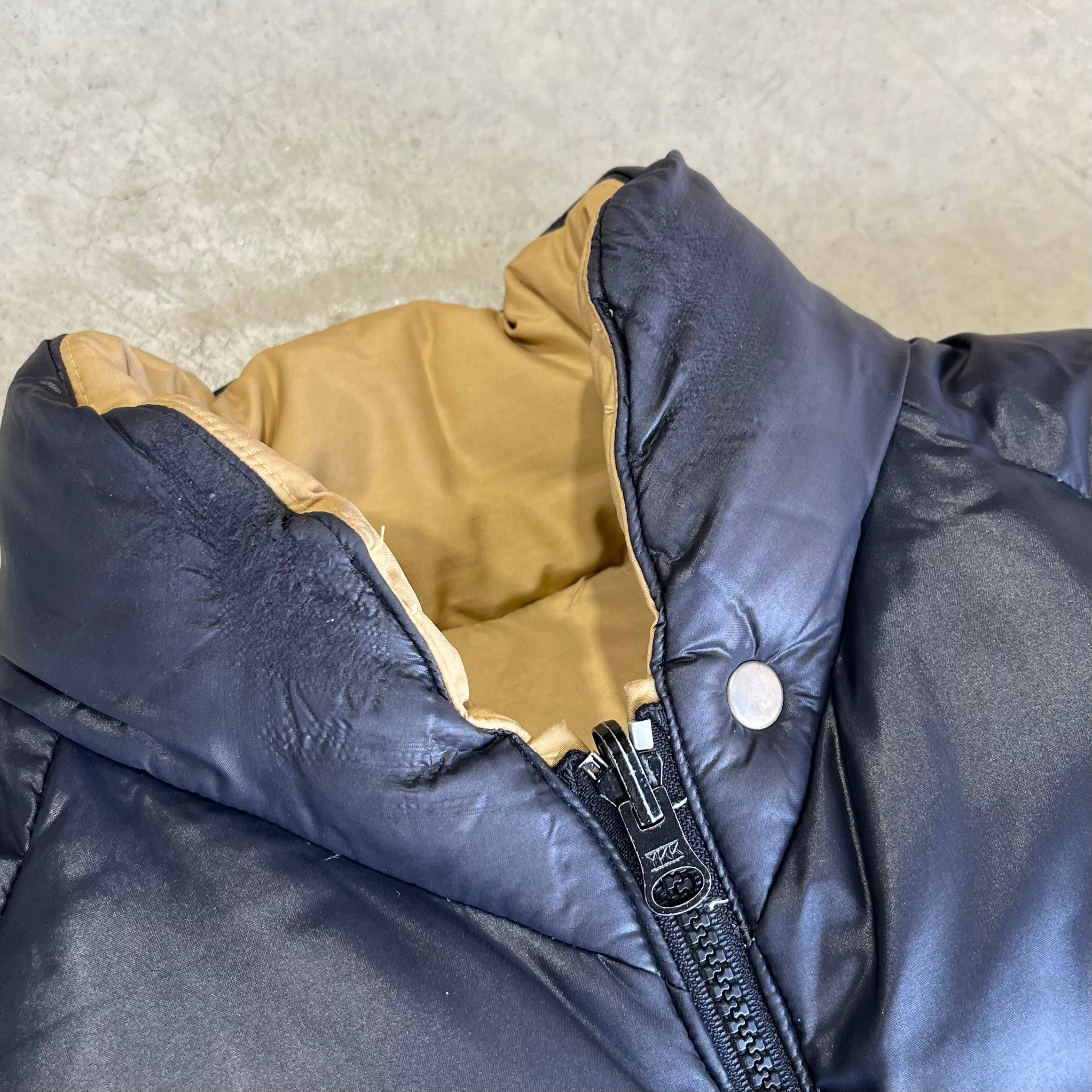 80s/90s Moncler Reversible Down Puffer Jacket - Yellow/Navy