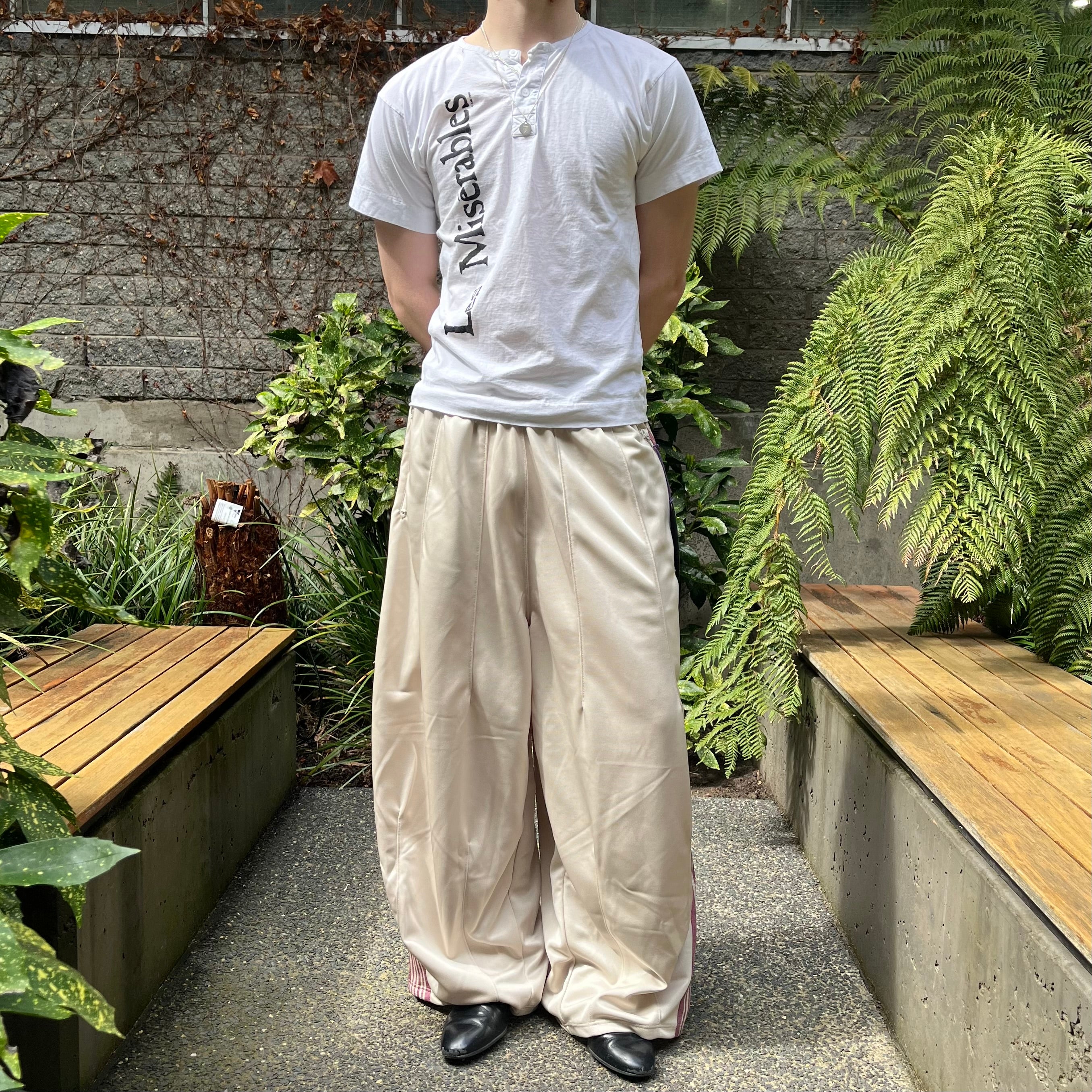 NWT Needles HD Trackpants - Cream/Pink