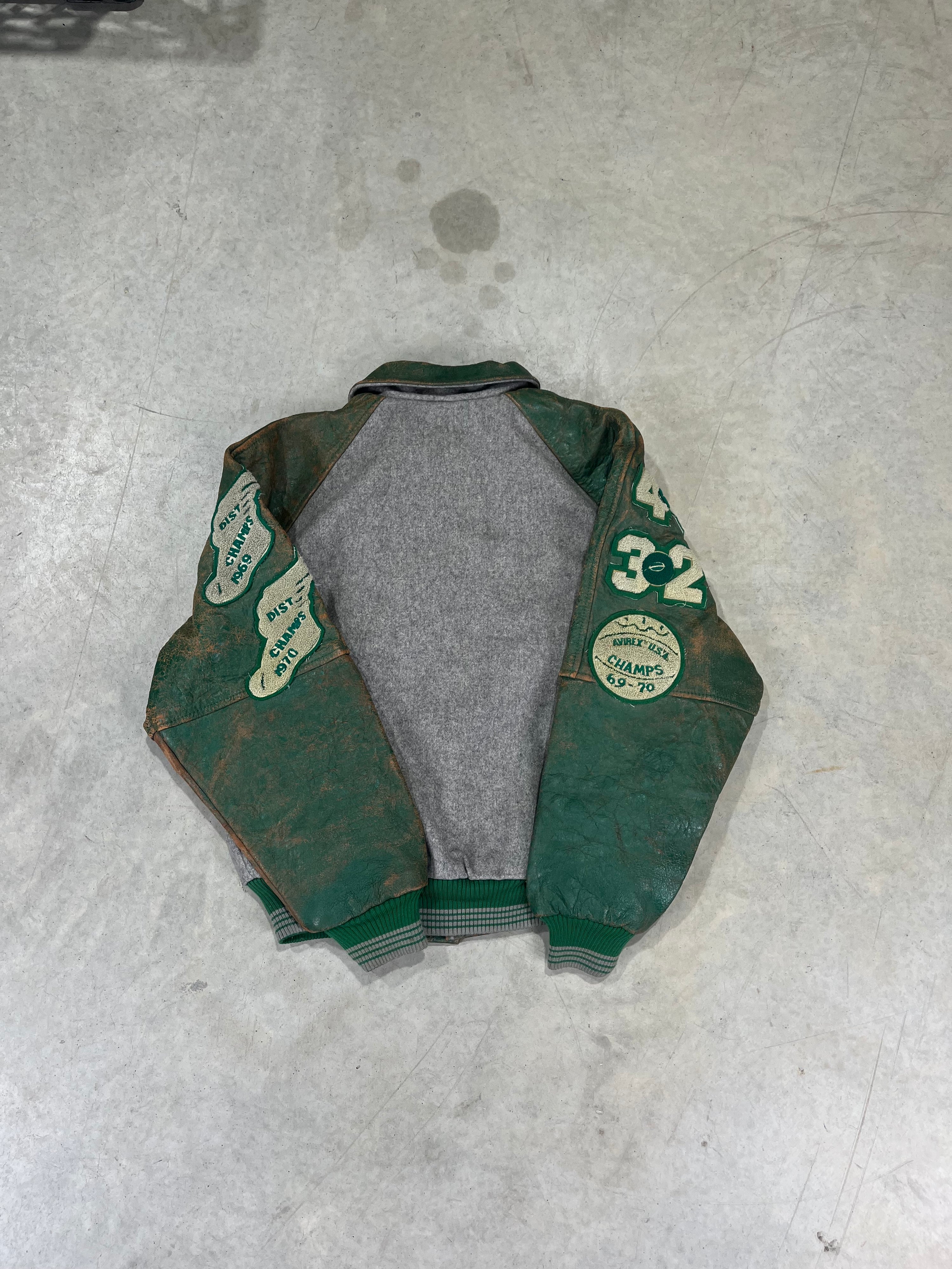 90s Avirex Varsity Leather Jacket