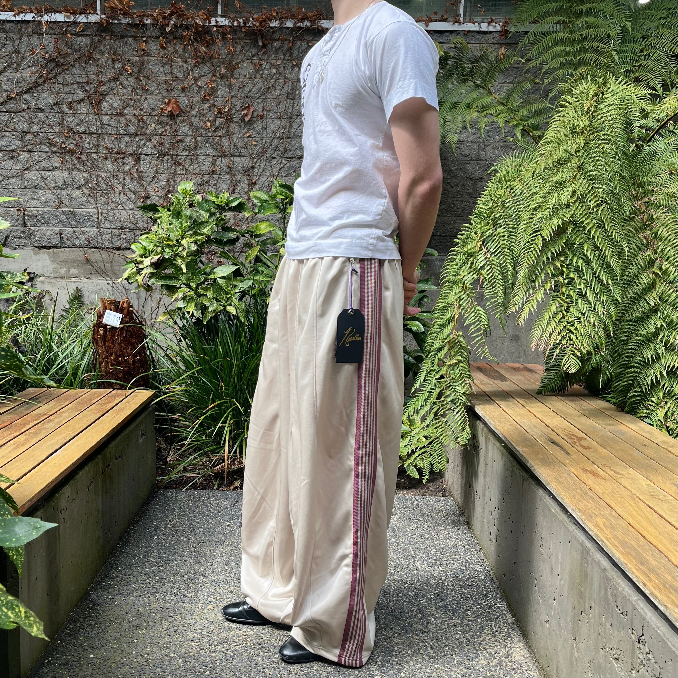 NWT Needles HD Trackpants - Cream/Pink