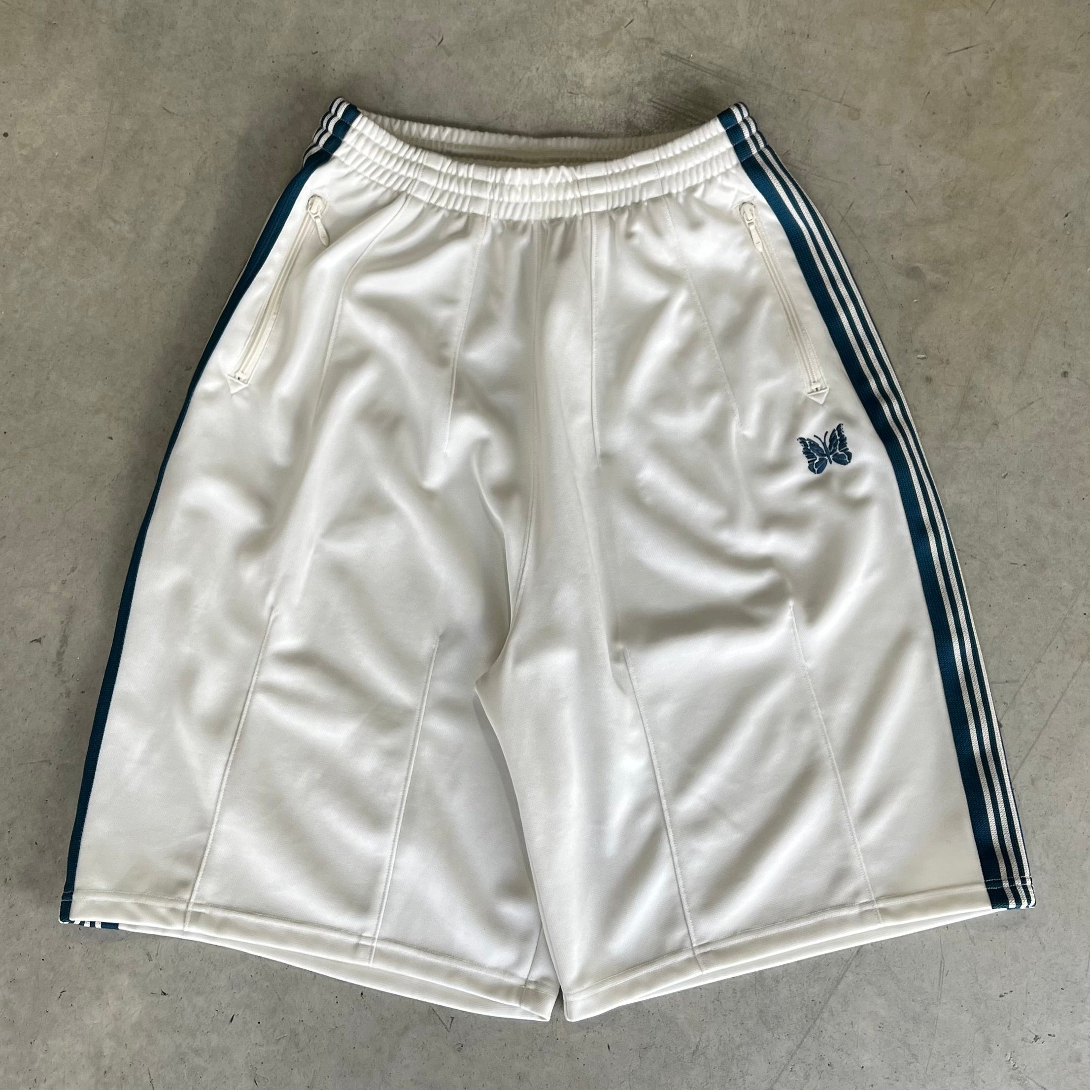 Needles HD Track Shorts - White/Blue