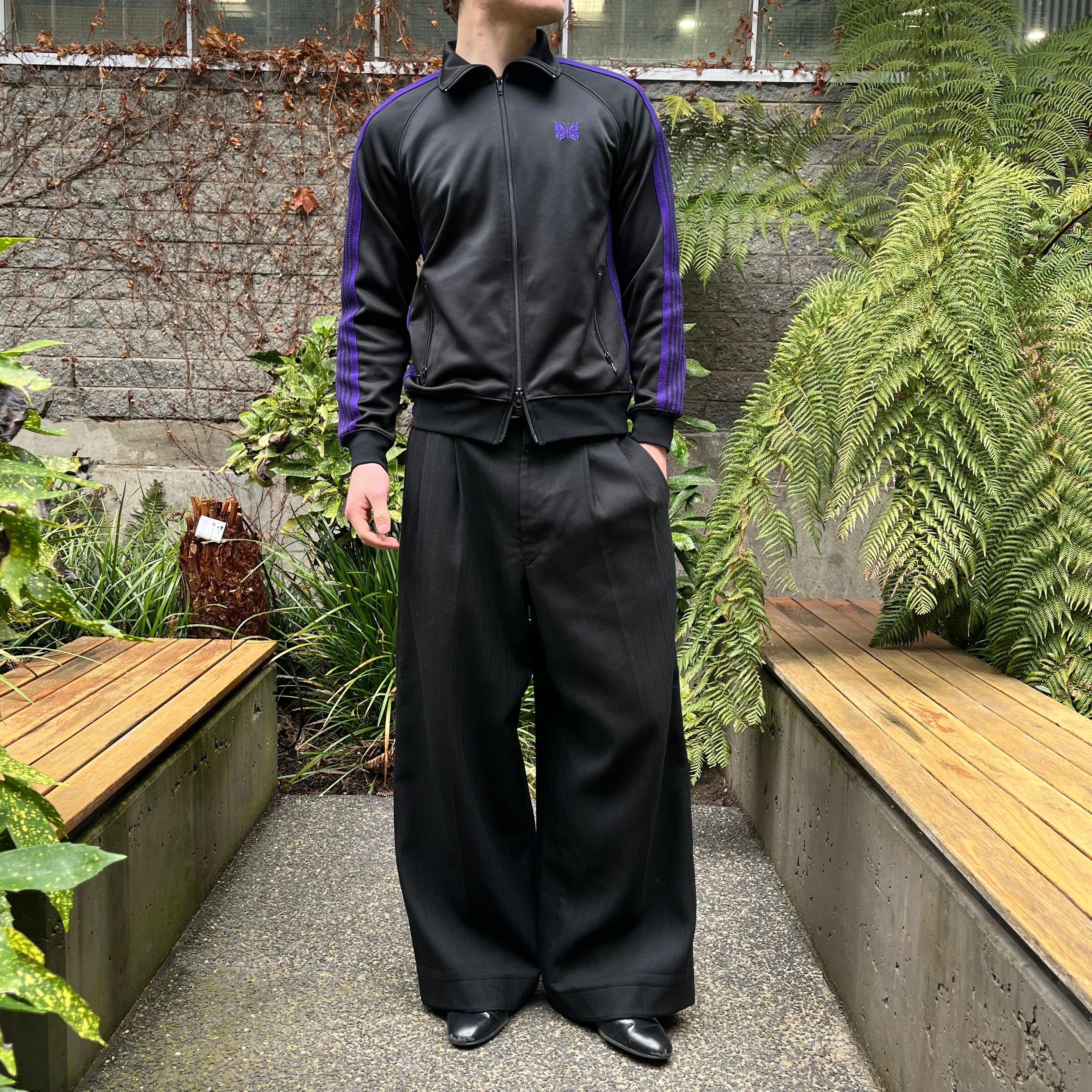Needles Poly Track Jacket - Black/Purple