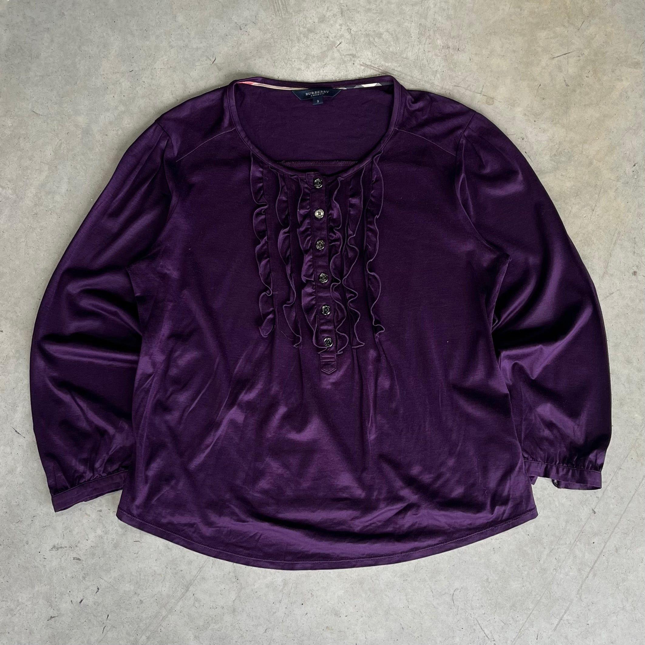 Burberry Ruffle Neck Henley Shirt