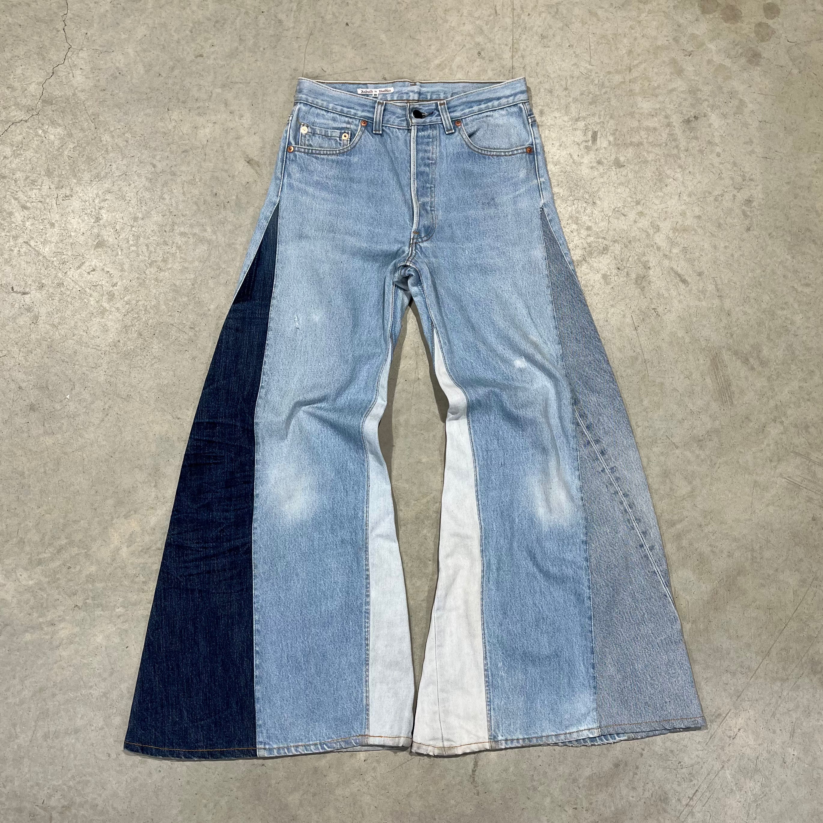 Needles Rebuild Wide Leg Flared Jeans