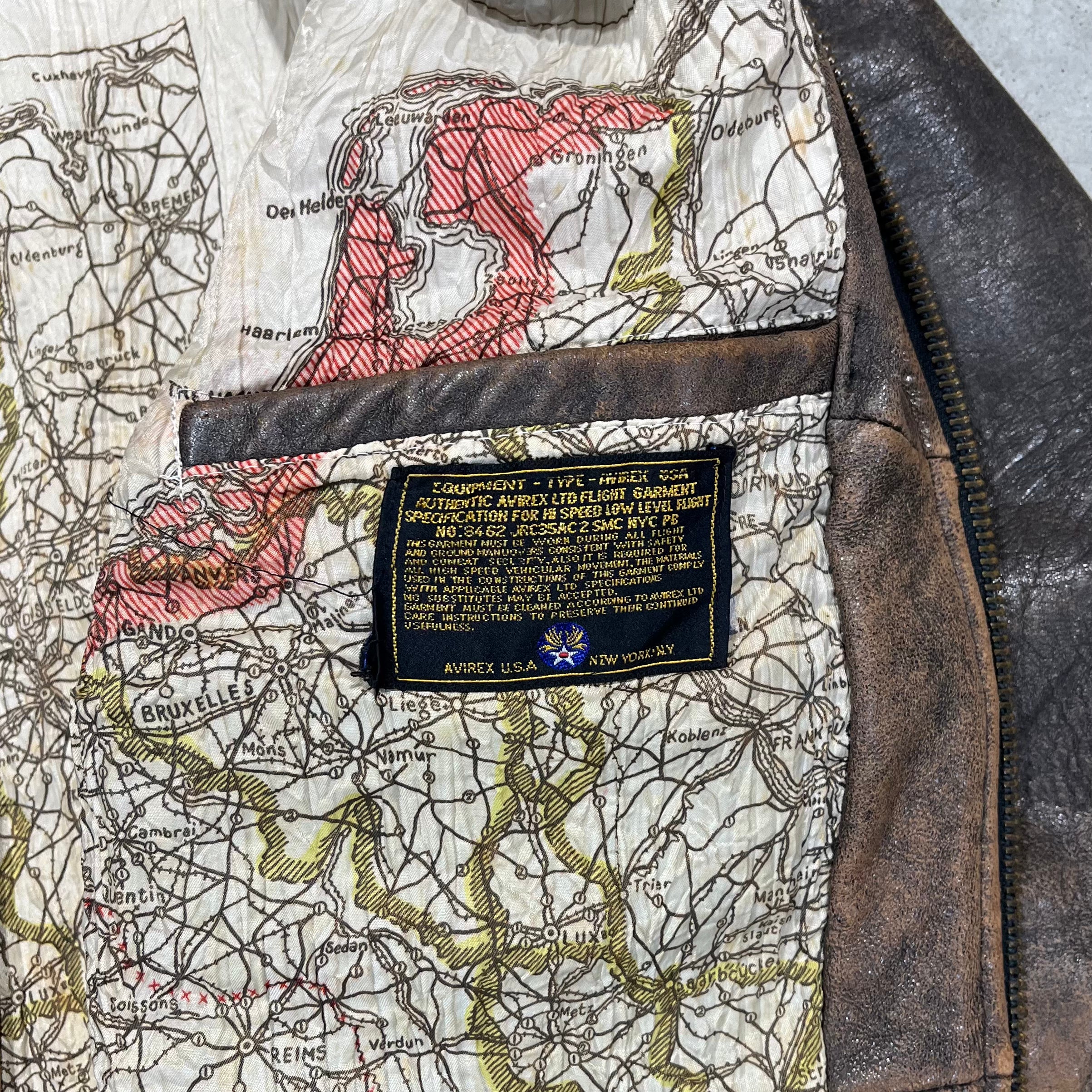 90s Avirex Patch Leather Bomber Jacket