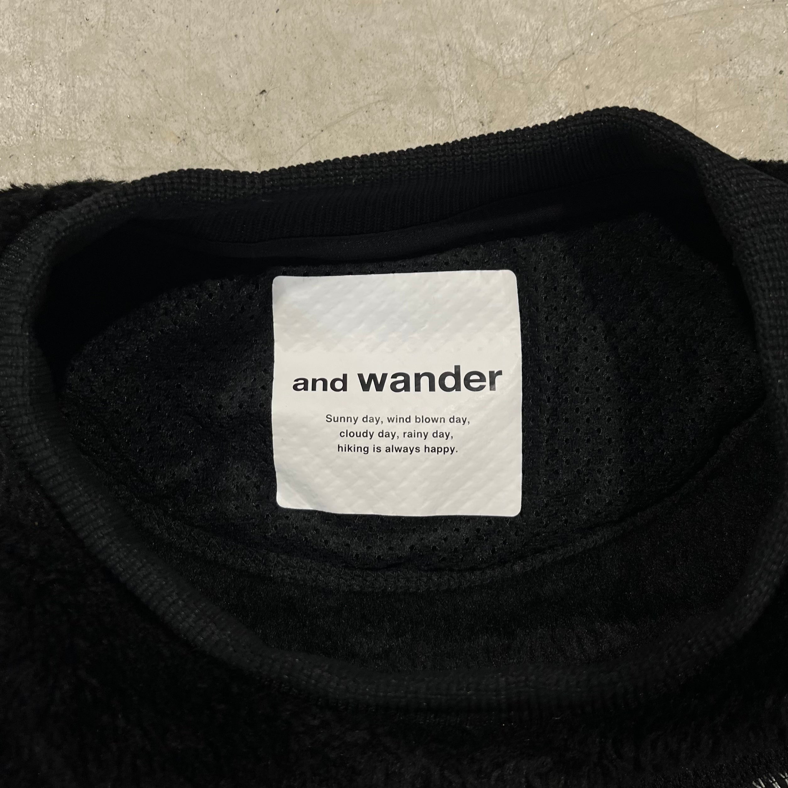 And Wander Deep Pile Fleece Crewneck
