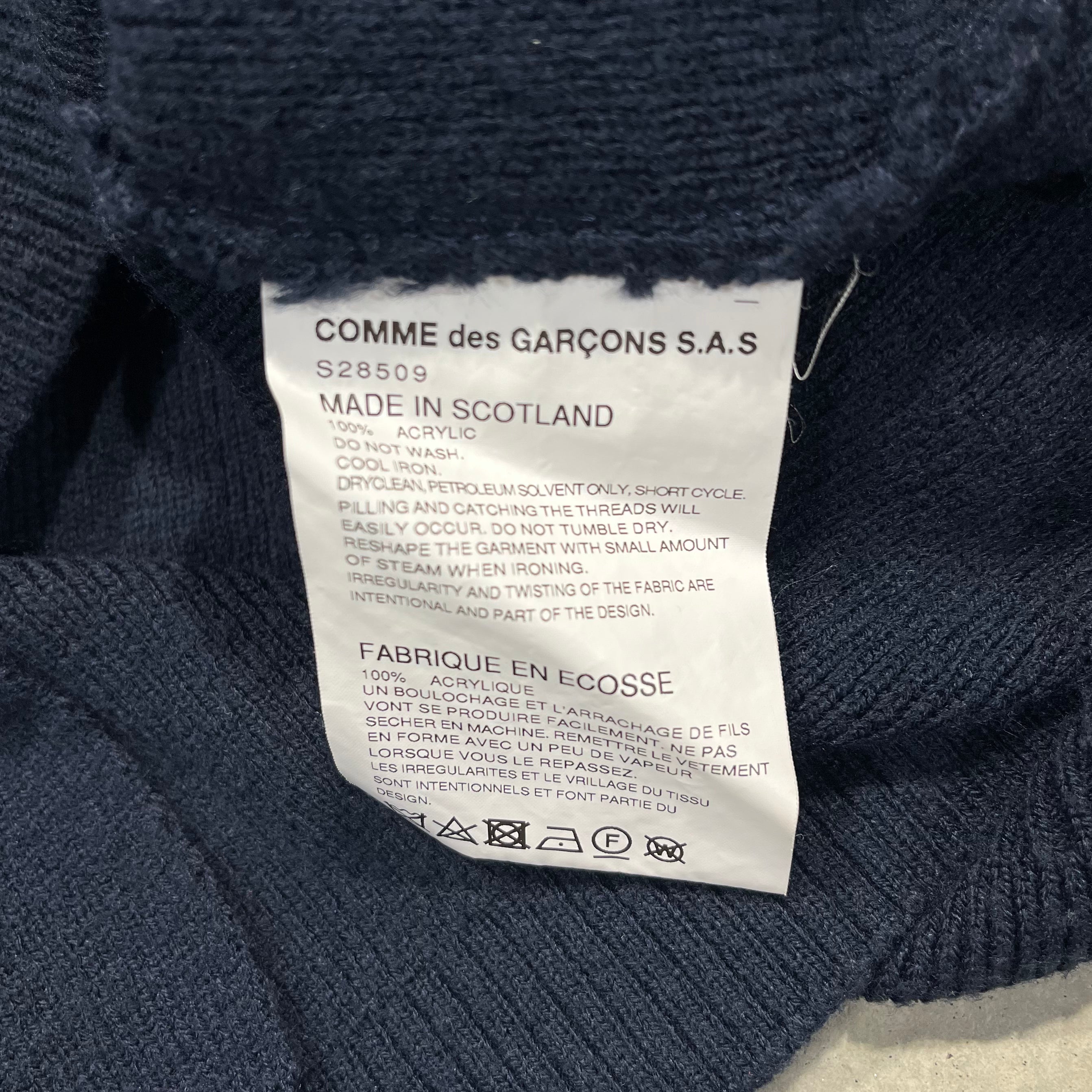 Comme Des Garcons SHIRT Asymmetrical Acrylic Knit Sweater