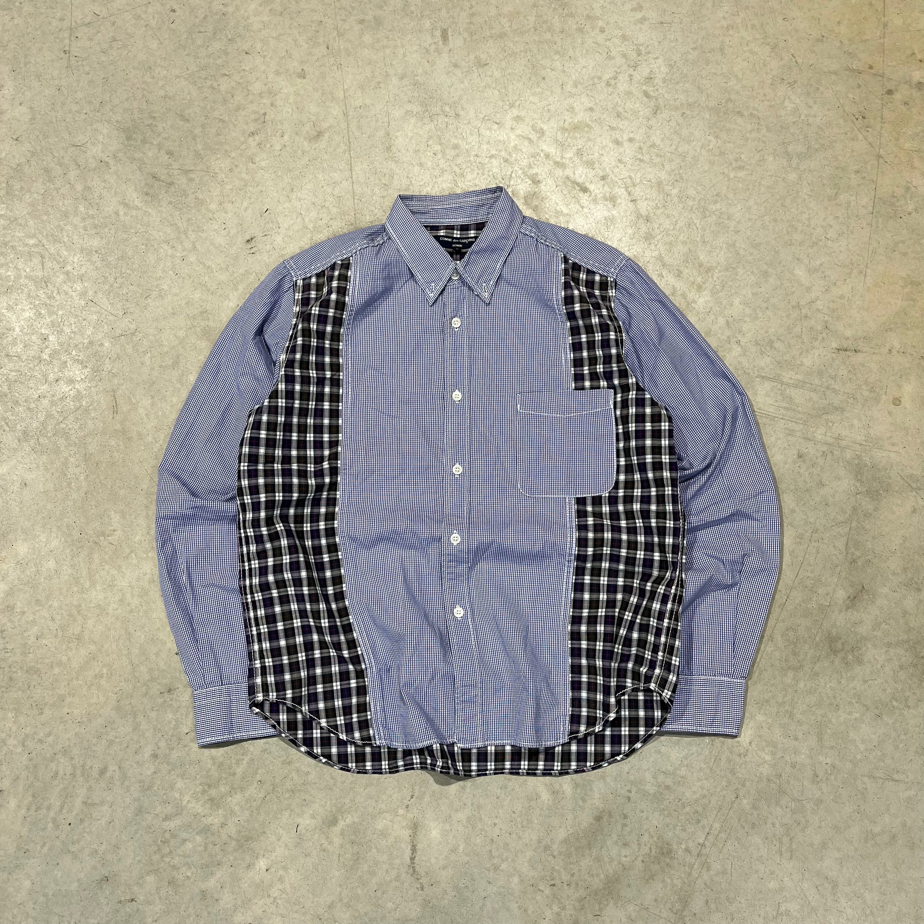 Comme Des Garcons Homme Patchwork Button Up Shirt