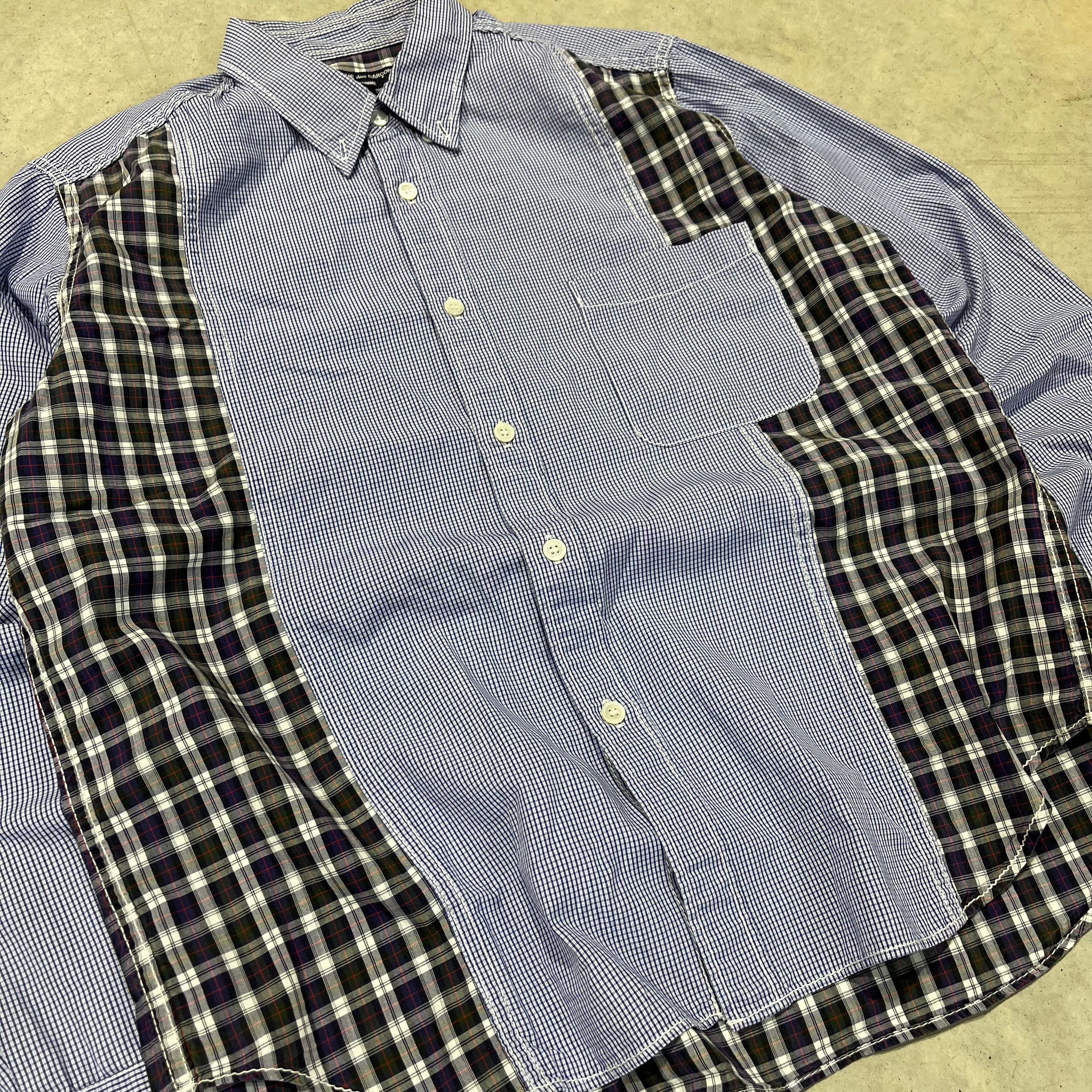 Comme Des Garcons Homme Patchwork Button Up Shirt