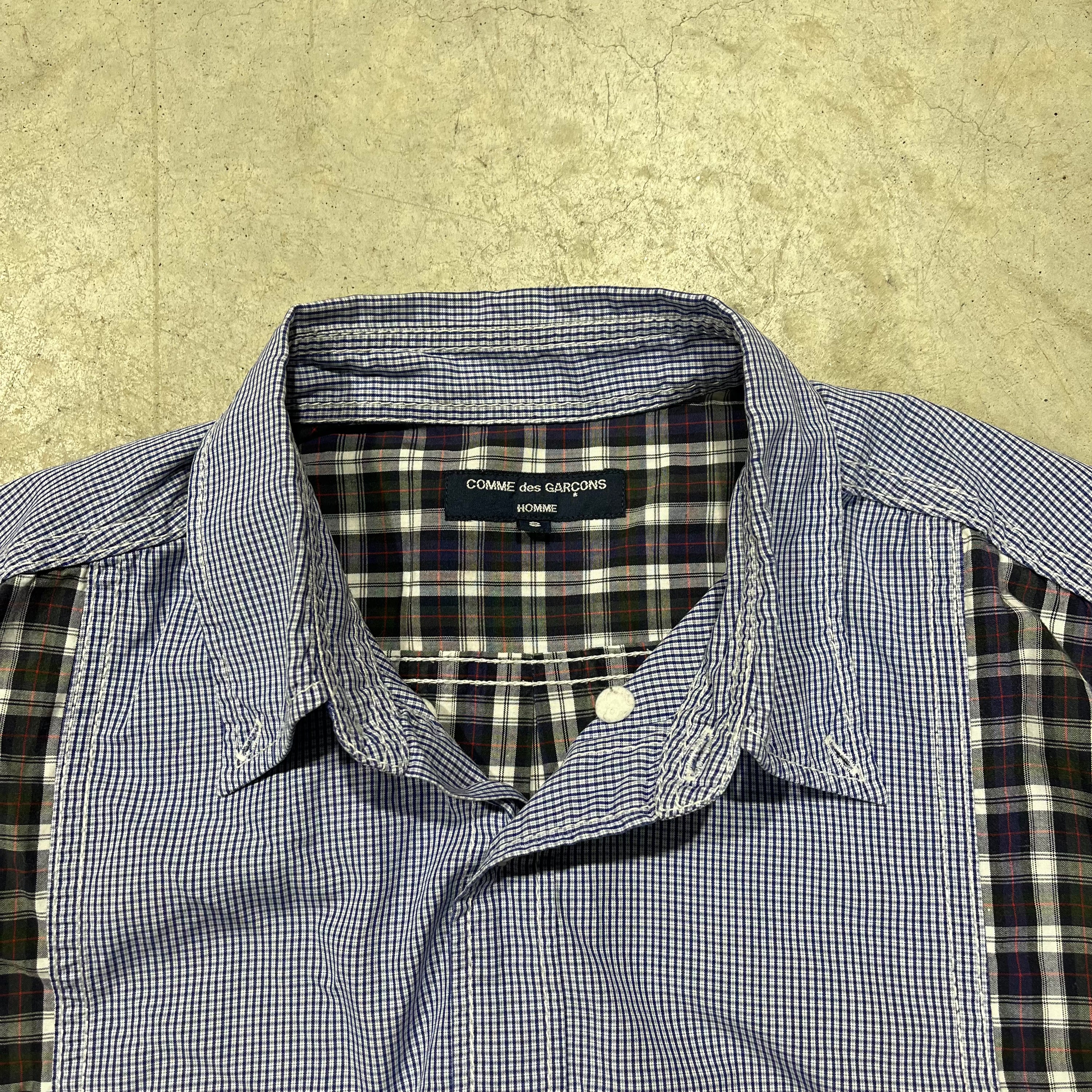Comme Des Garcons Homme Patchwork Button Up Shirt